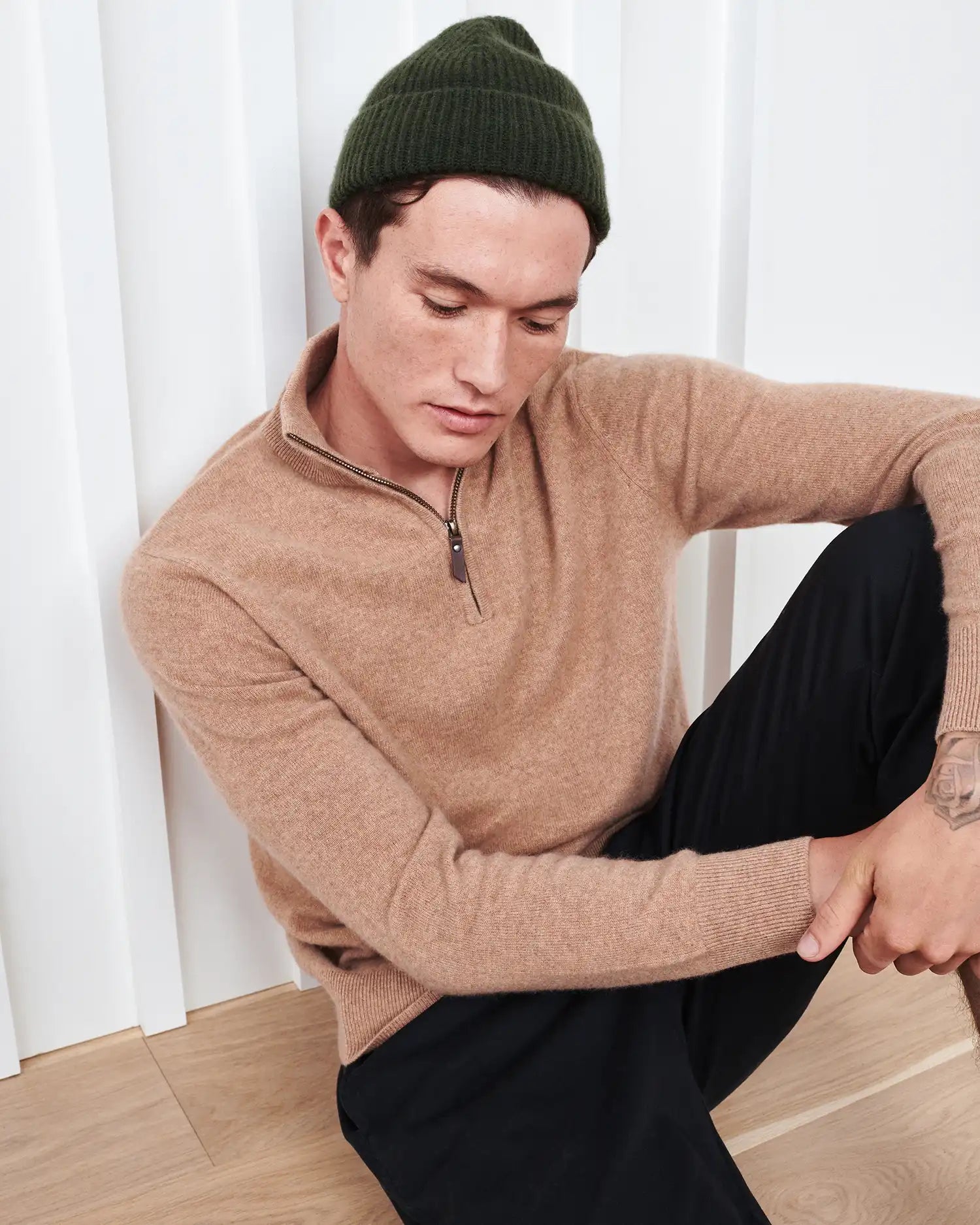 Mongolian Cashmere Ribbed Beanie
