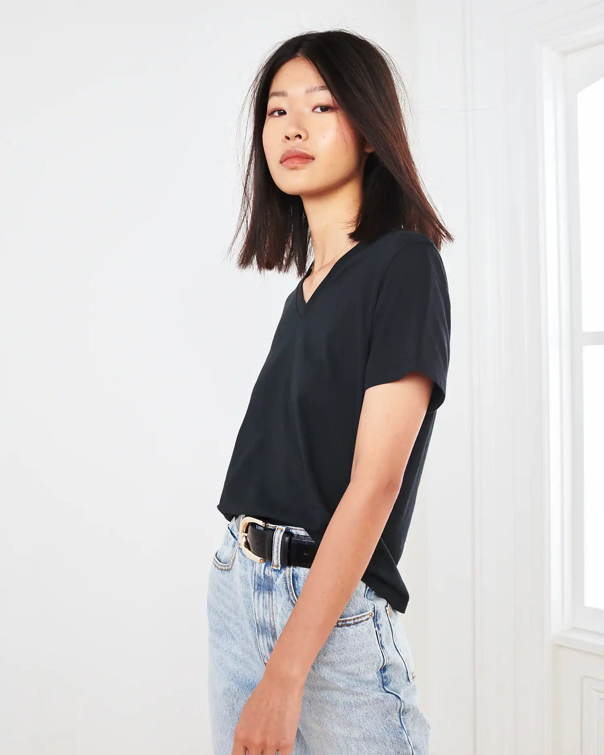 100% Organic Cotton Boxy V-Neck Tee (3-Pack)