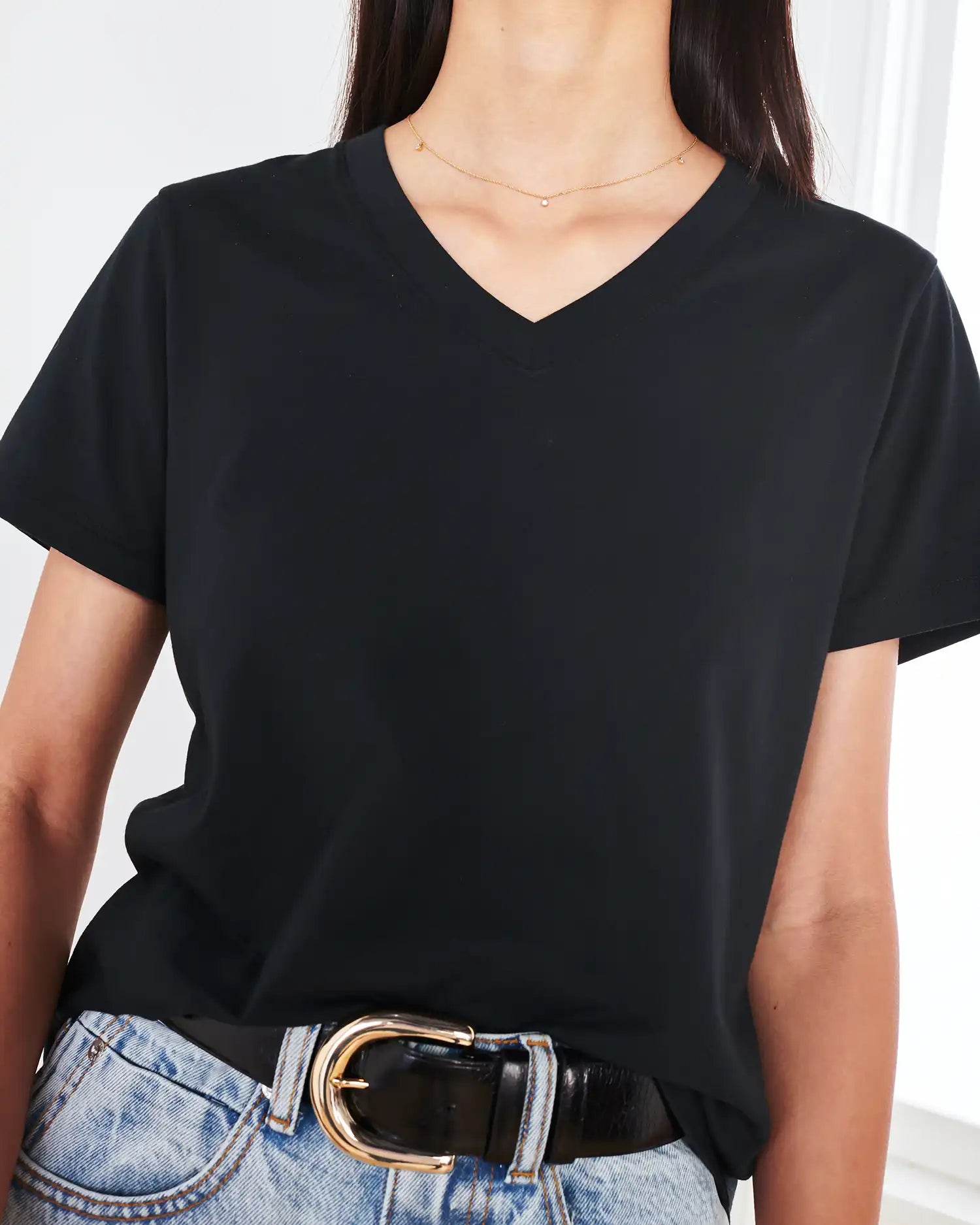 100% Organic Cotton Boxy V-Neck Tee (3-Pack)