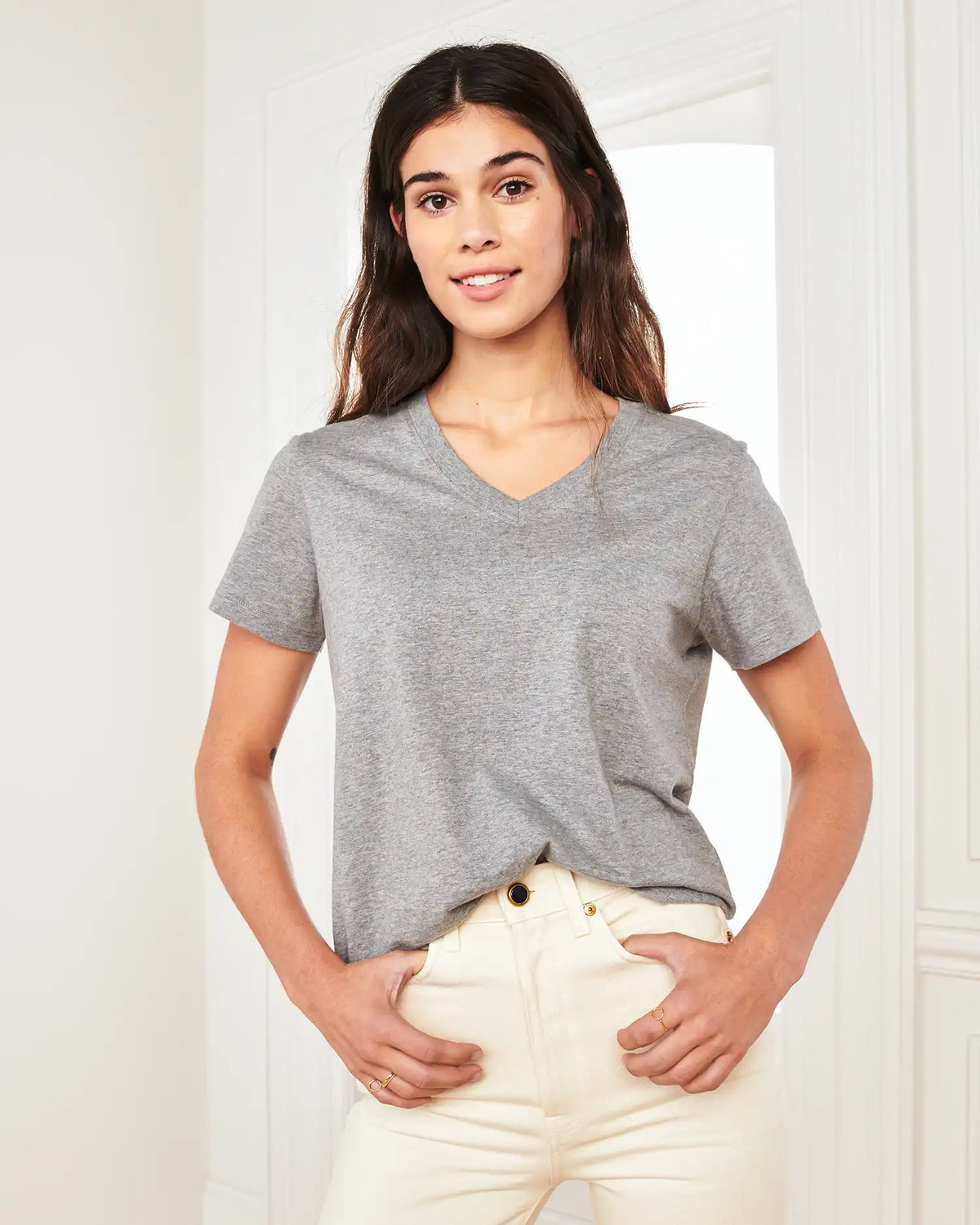 100% Organic Cotton Boxy V-Neck Tee (3-Pack)