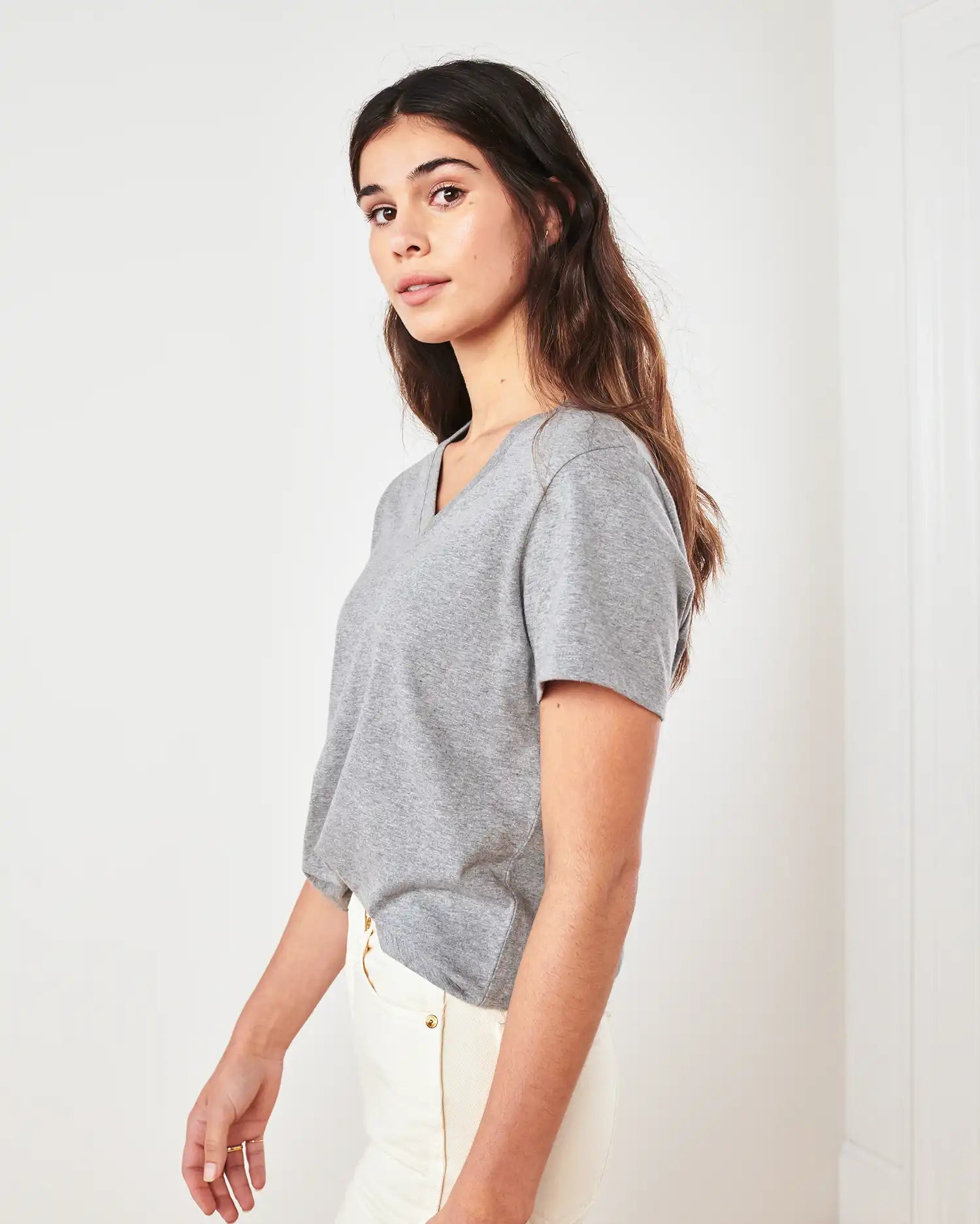 100% Organic Cotton Boxy V-Neck Tee (3-Pack)
