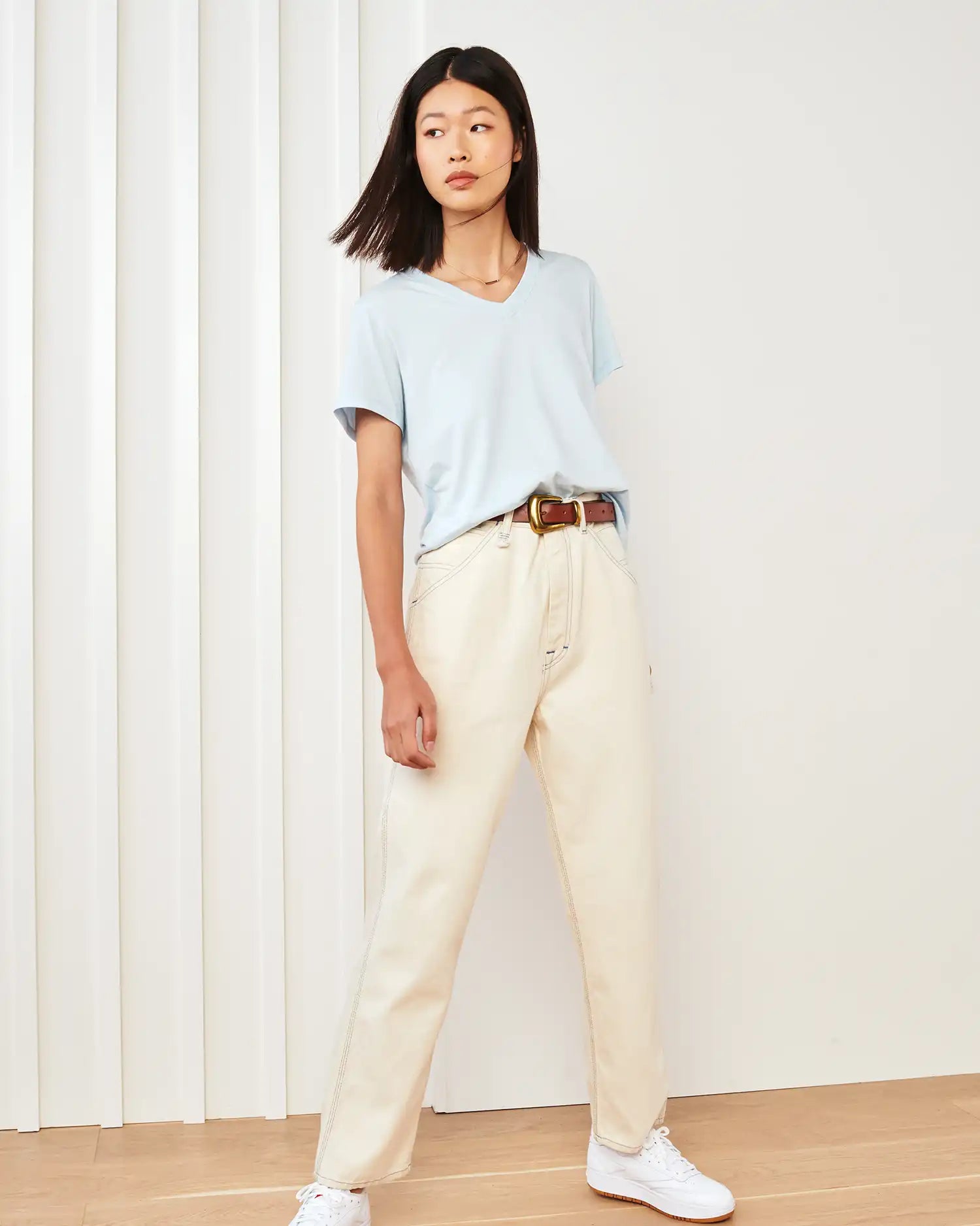 100% Organic Cotton Boxy V-Neck Tee (3-Pack)