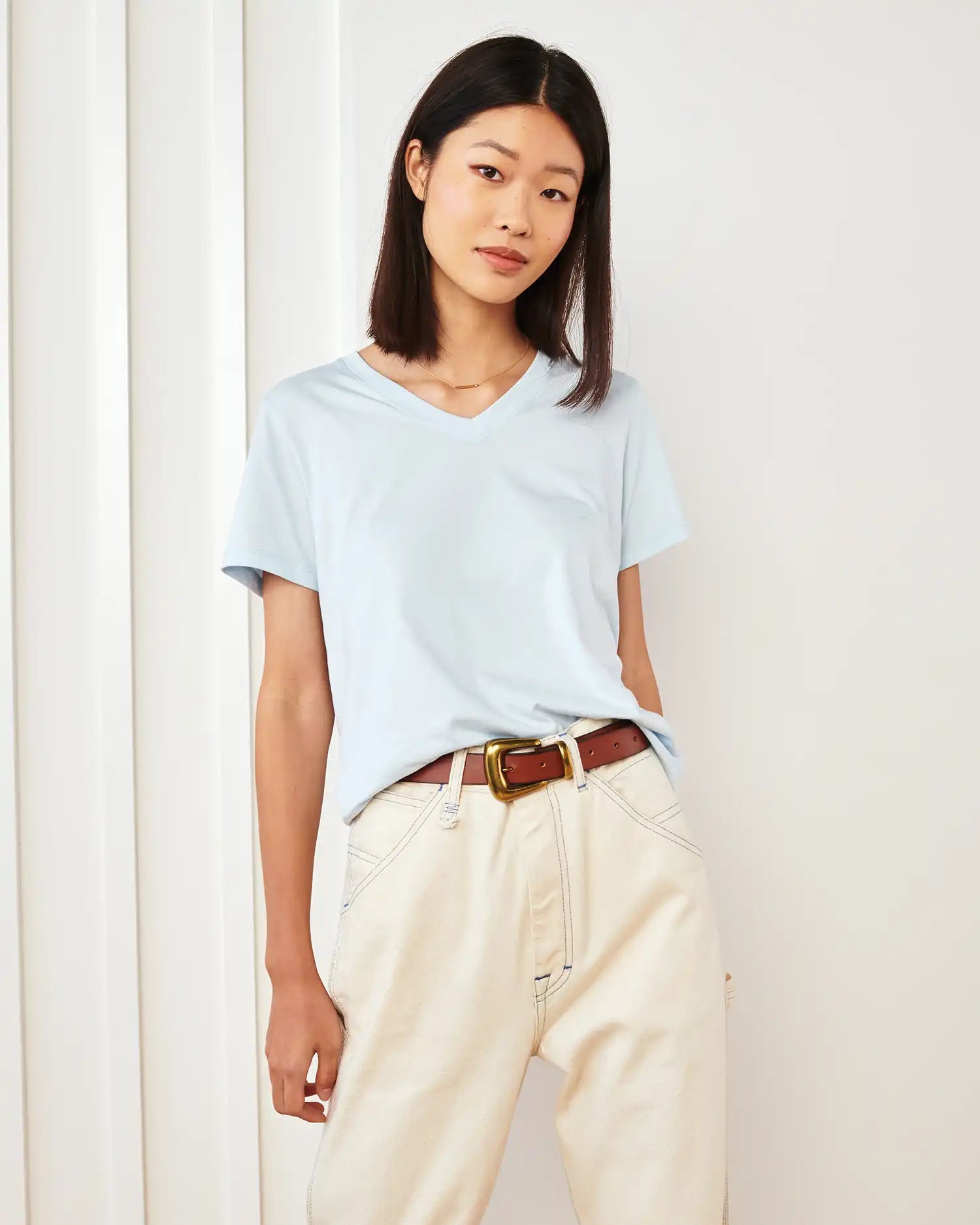100% Organic Cotton Boxy V-Neck Tee (3-Pack)