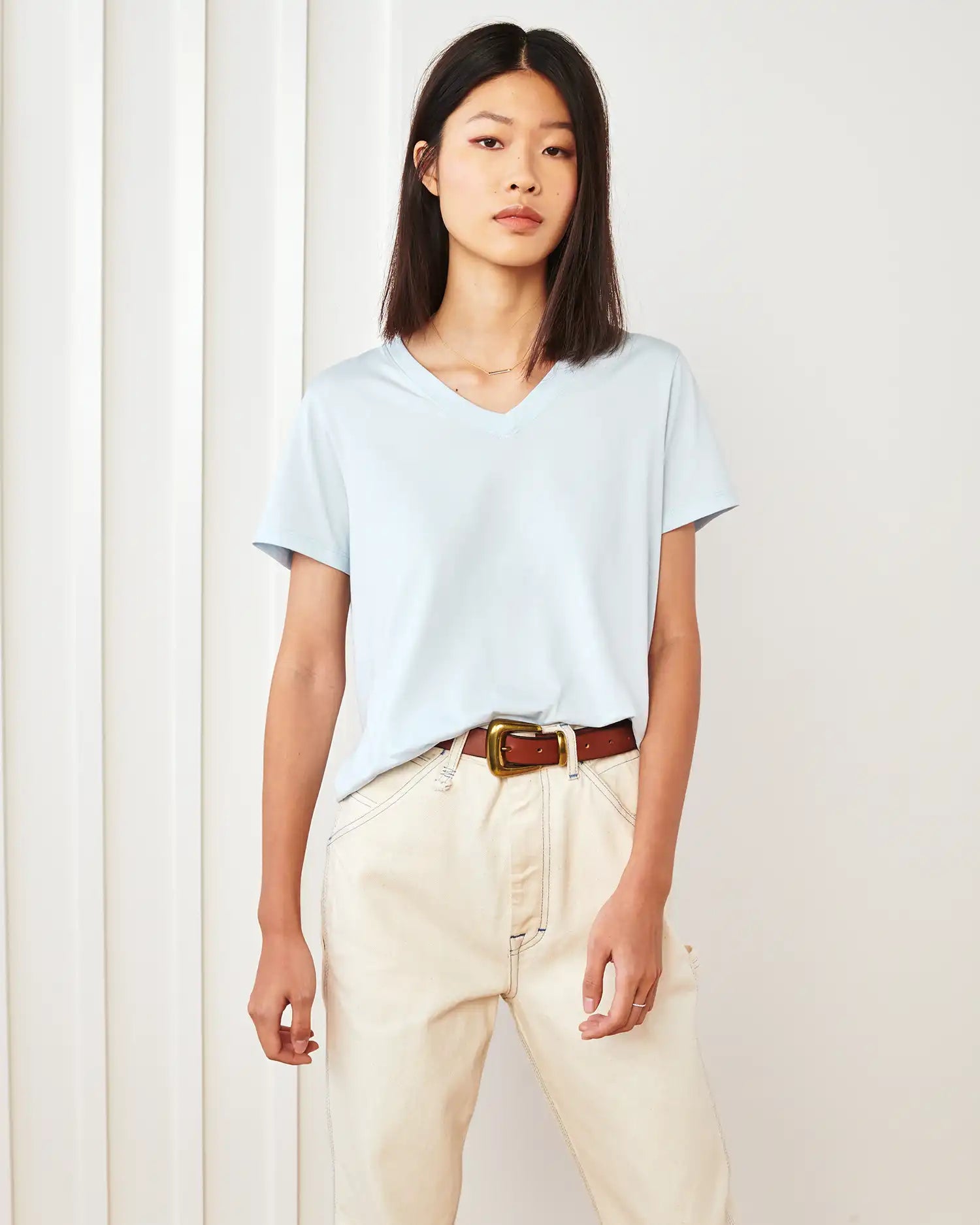 100% Organic Cotton Boxy V-Neck Tee (3-Pack)