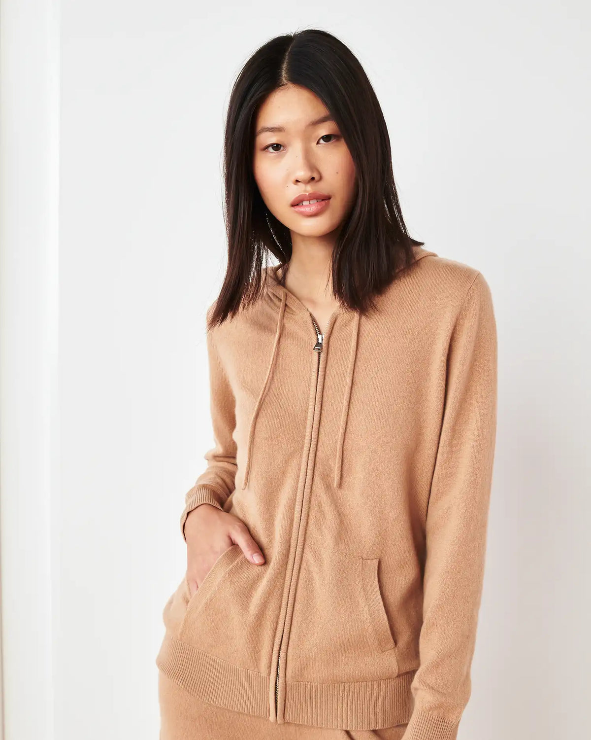 Mongolian Cashmere Full-Zip Hoodie