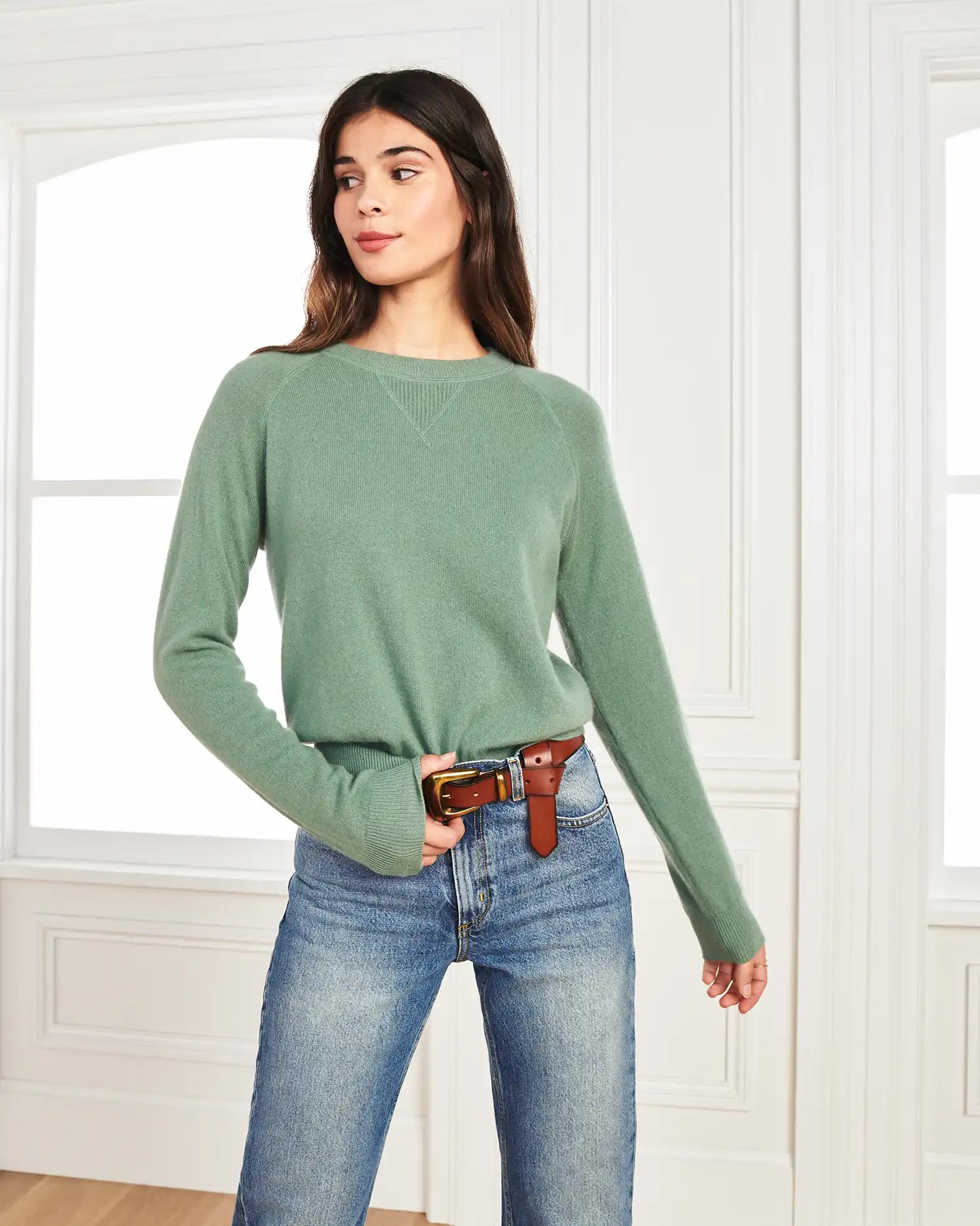 Mongolian Shrunken Cashmere Sweatshirt