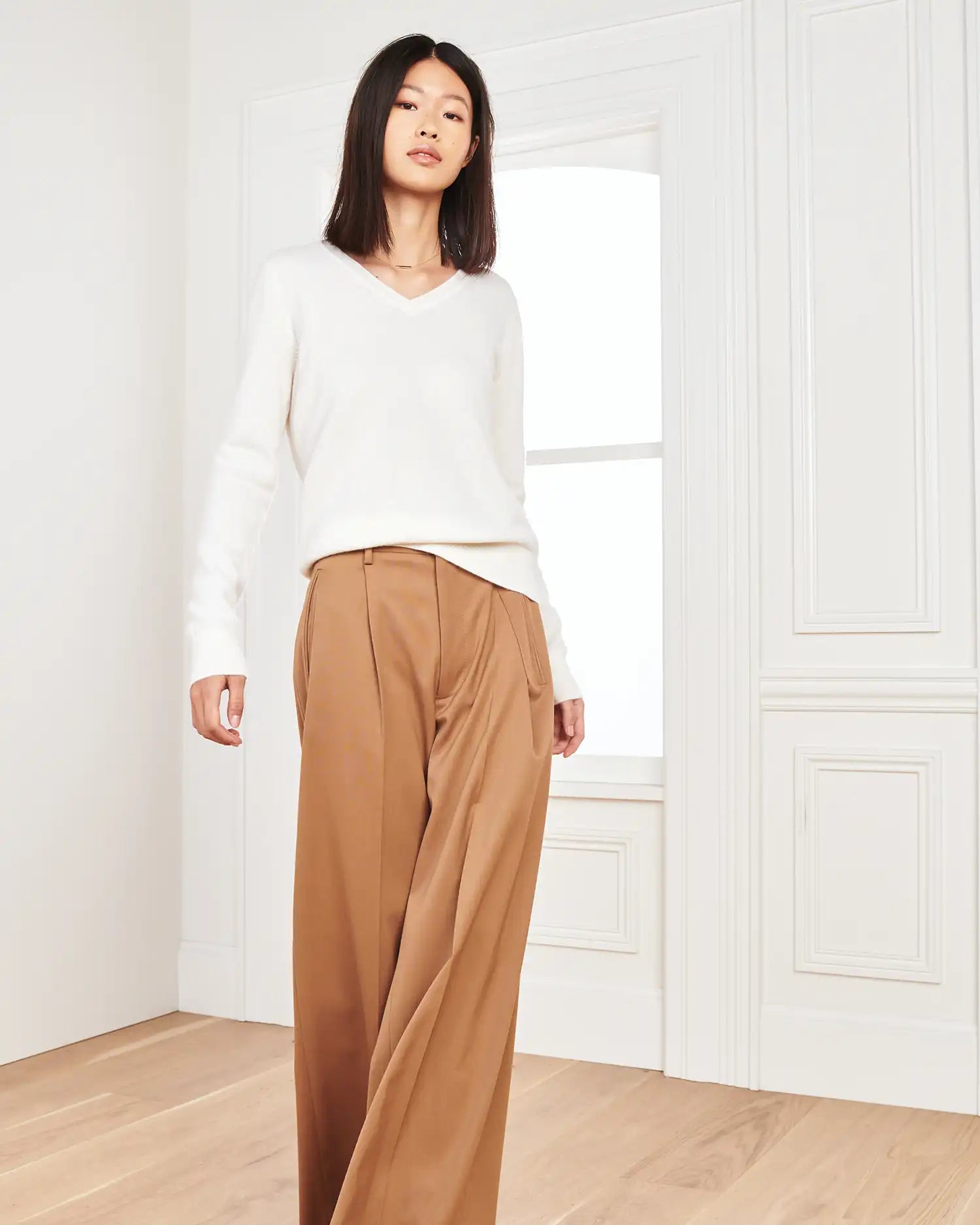 Mongolian Spring Cashmere V-Neck Sweater