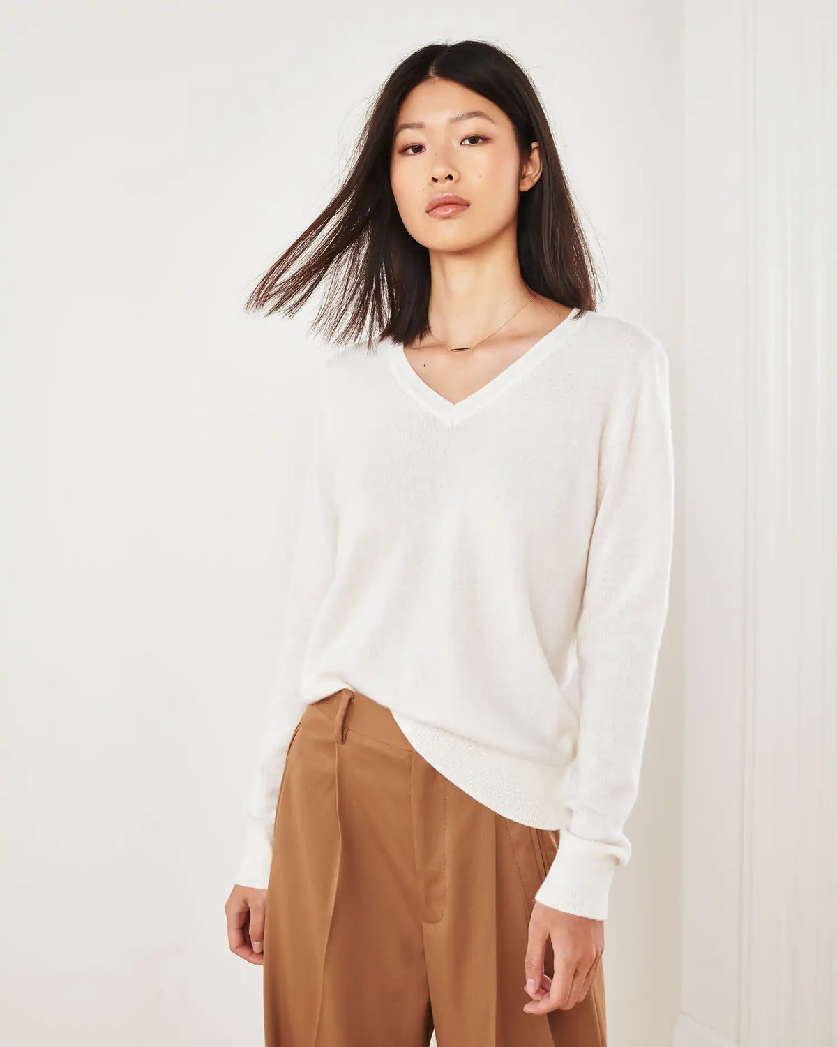 Mongolian Spring Cashmere V-Neck Sweater
