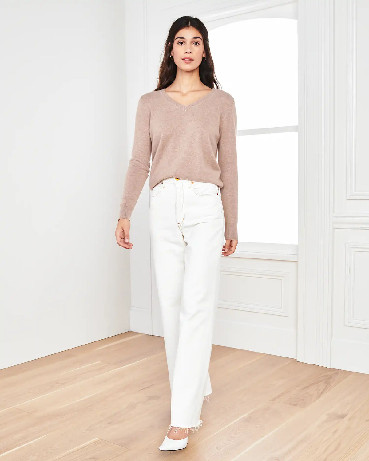 Mongolian Spring Cashmere V-Neck Sweater