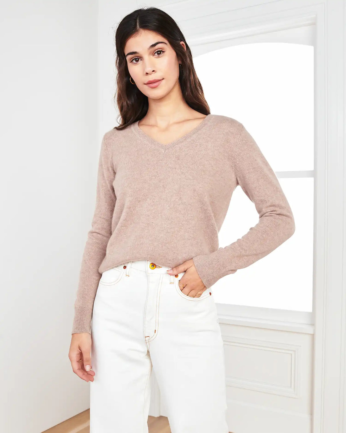 Mongolian Spring Cashmere V-Neck Sweater