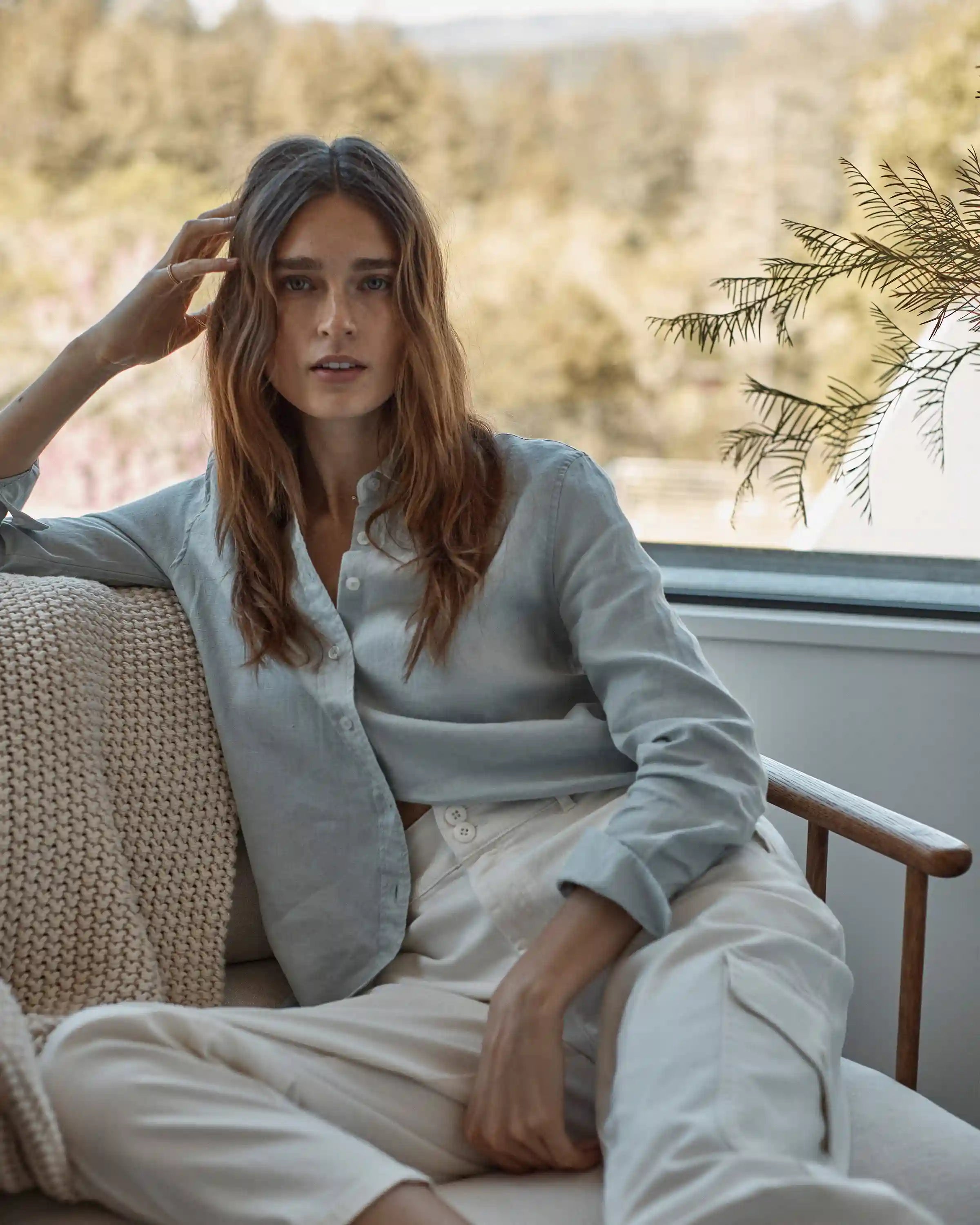 100% European Linen Long Sleeve Shirt