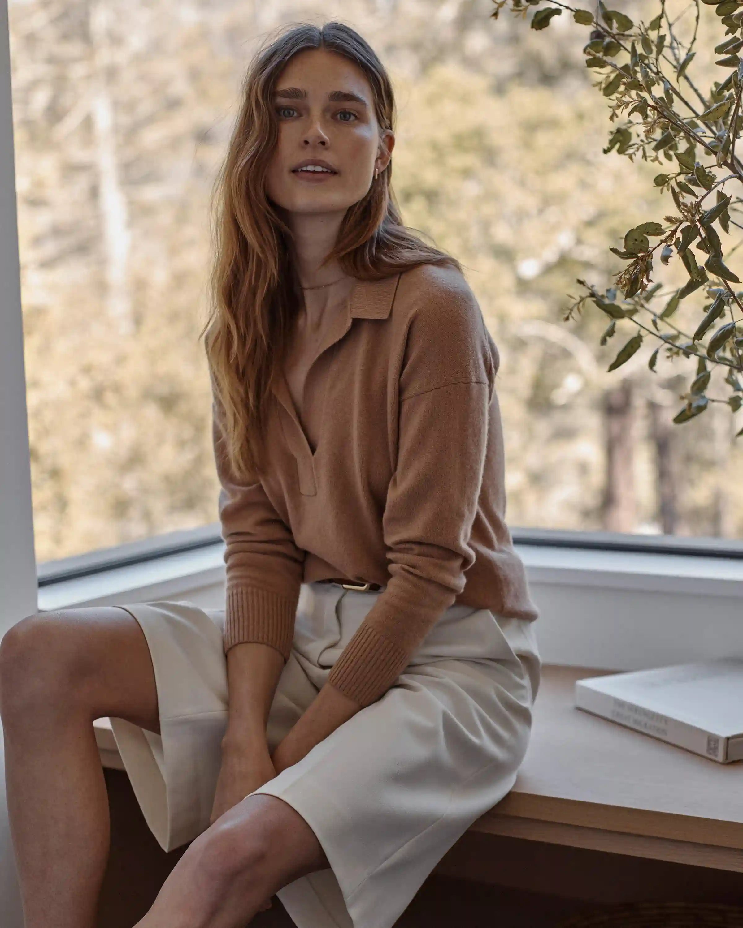 Mongolian Cashmere Polo Sweater