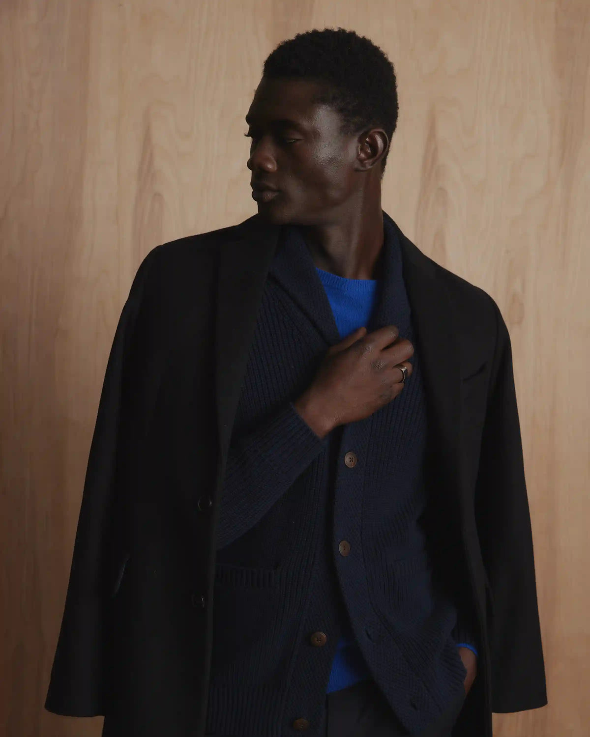 100% Organic Cotton Shawl-Collar Cardigan Sweater