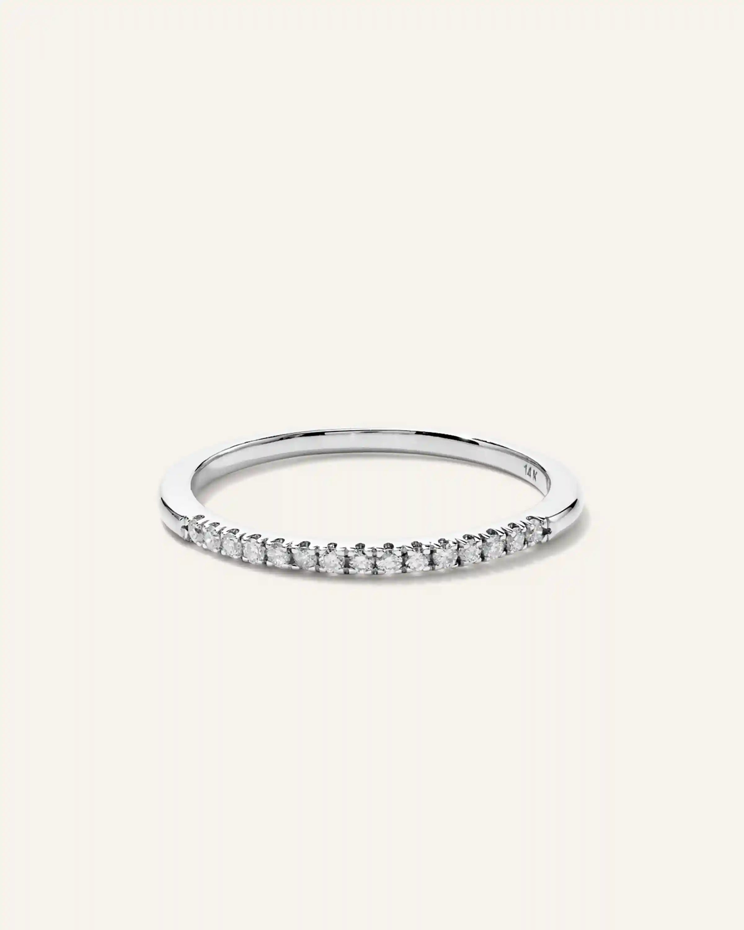 14K Gold Diamond Wedding Band