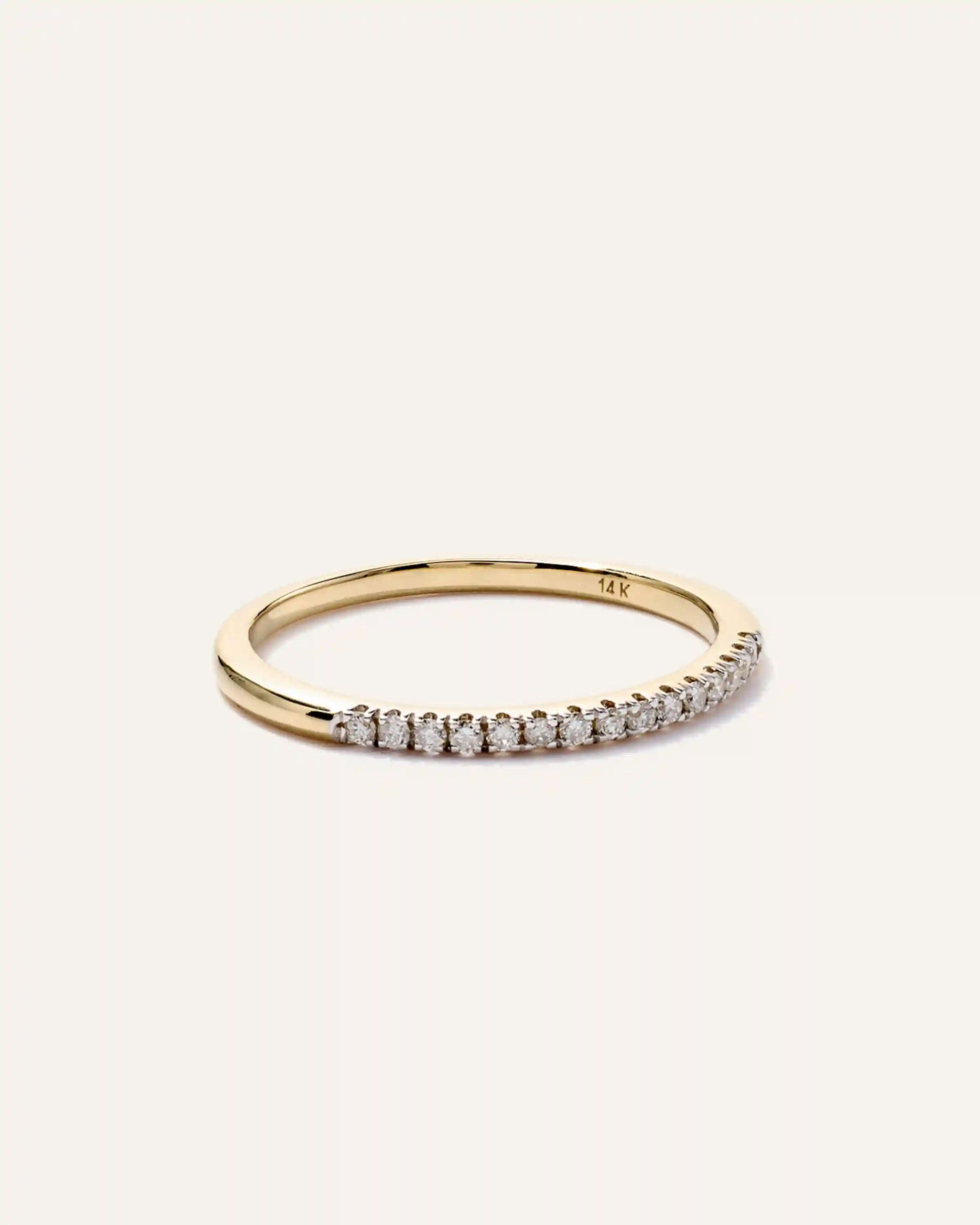 14K Gold Diamond Wedding Band