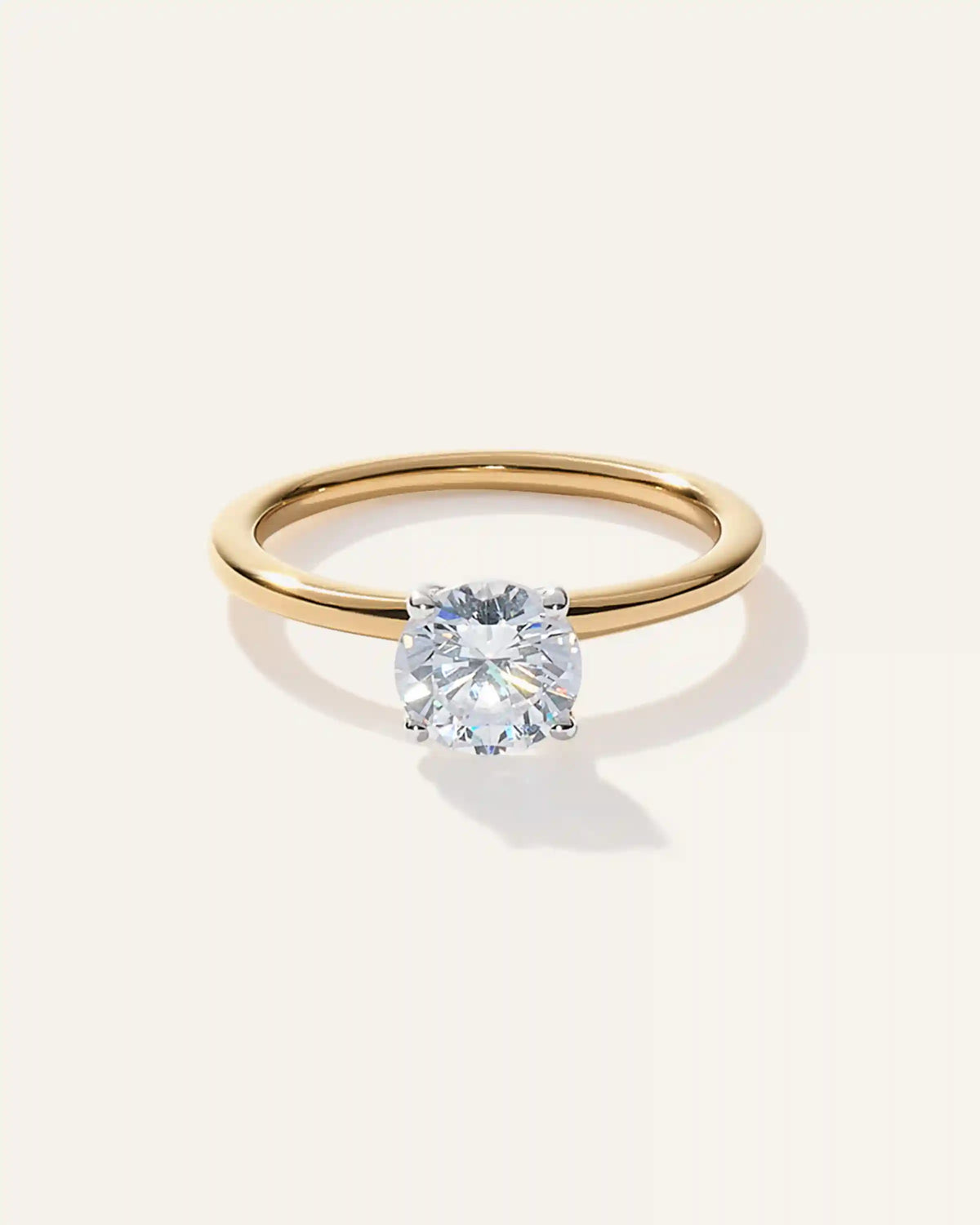Lab Grown Diamond Round Petite Classic Engagement Ring