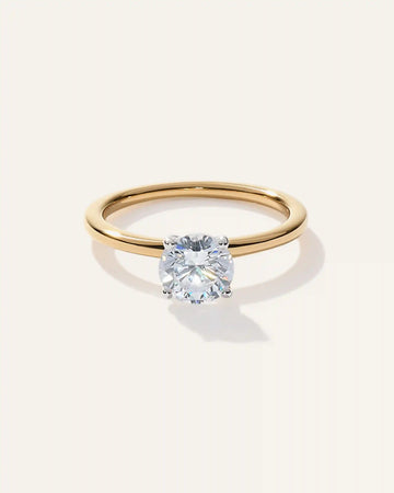 Lab Grown Diamond Round Petite Classic Engagement Ring