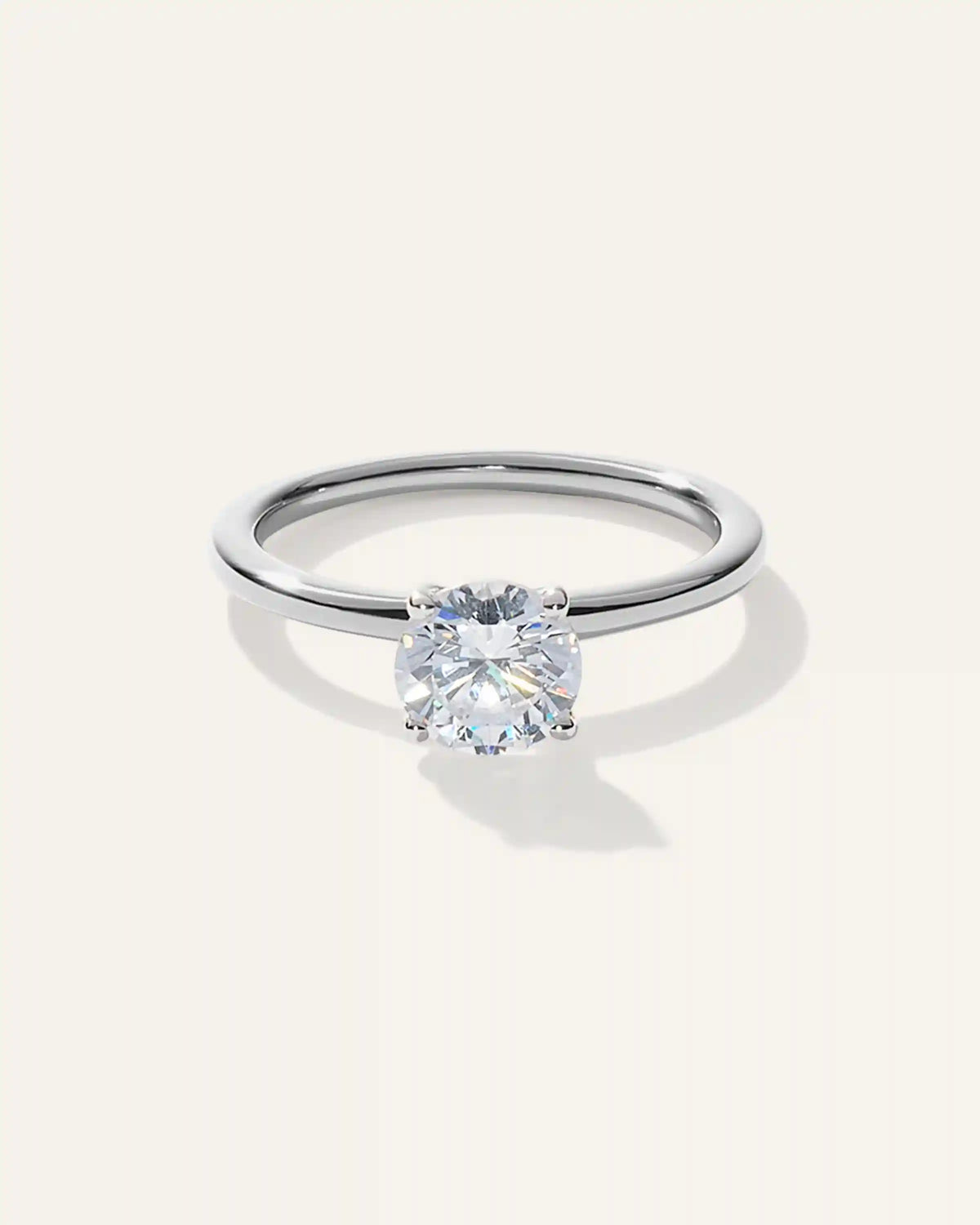 Lab Grown Diamond Round Petite Classic Engagement Ring