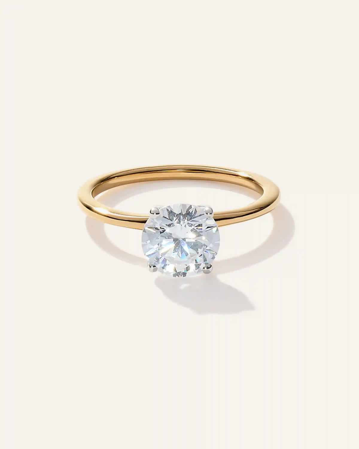 Lab Grown Diamond Round Petite Classic Engagement Ring - 1.50ct