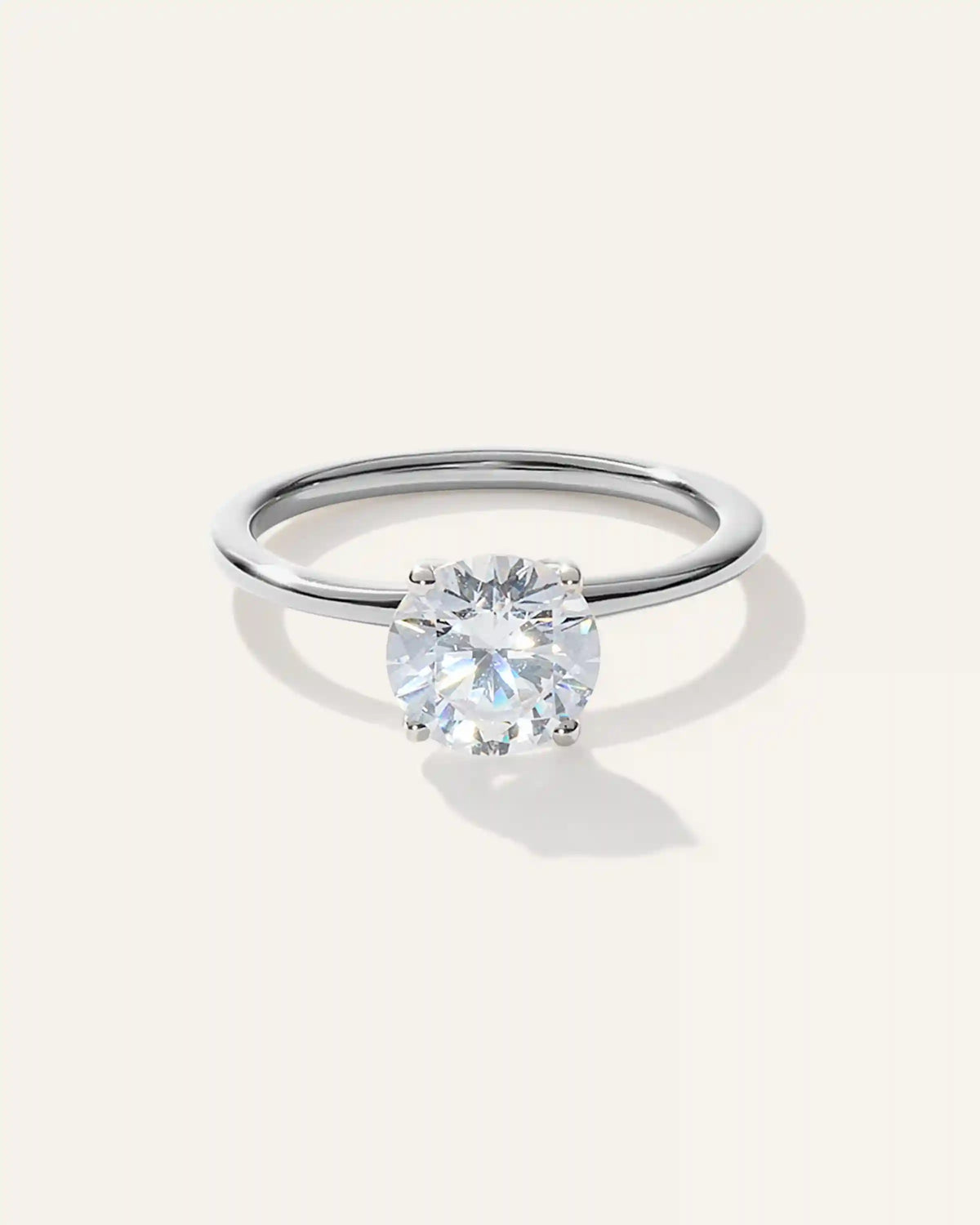 Lab Grown Diamond Round Petite Classic Engagement Ring - 1.50ct