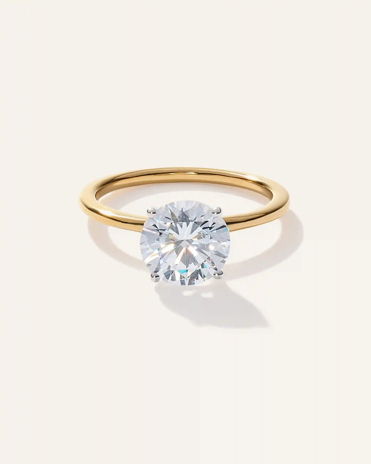 Lab Grown Diamond Round Petite Classic Engagement Ring - 2ct