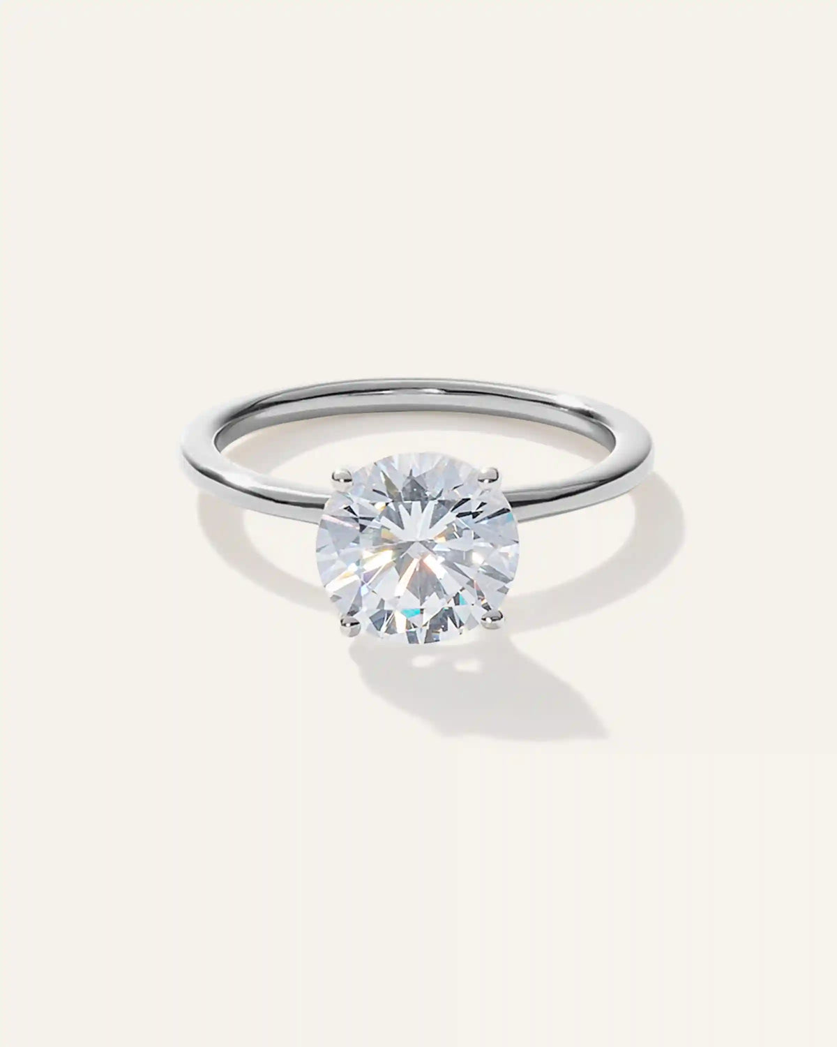 Lab Grown Diamond Round Petite Classic Engagement Ring - 2ct