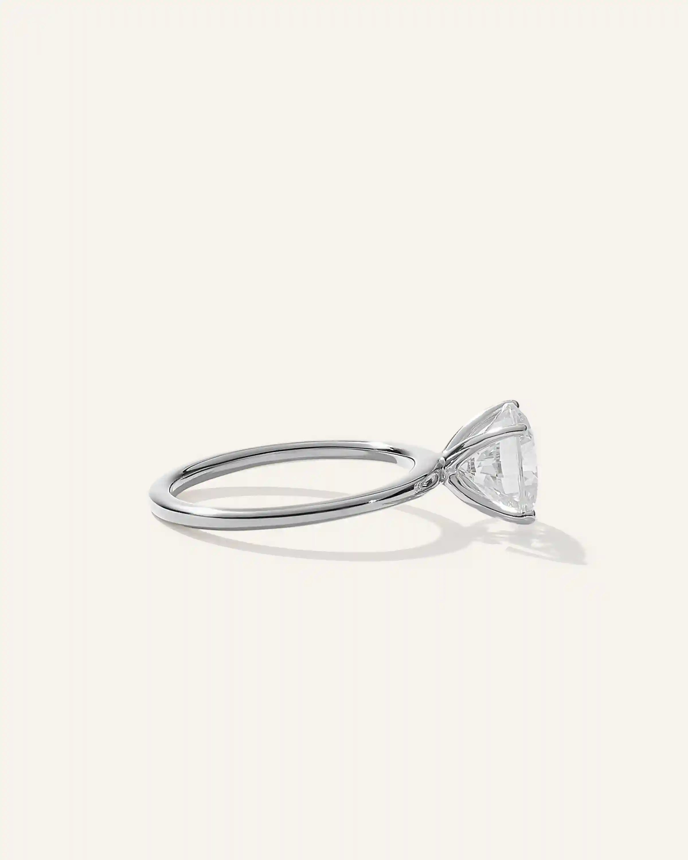 Lab Grown Diamond Round Petite Classic Engagement Ring - 2ct
