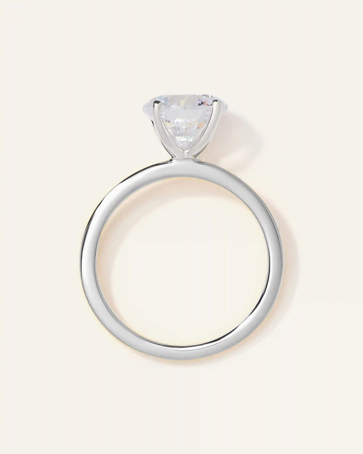 Lab Grown Diamond Round Petite Classic Engagement Ring - 2ct