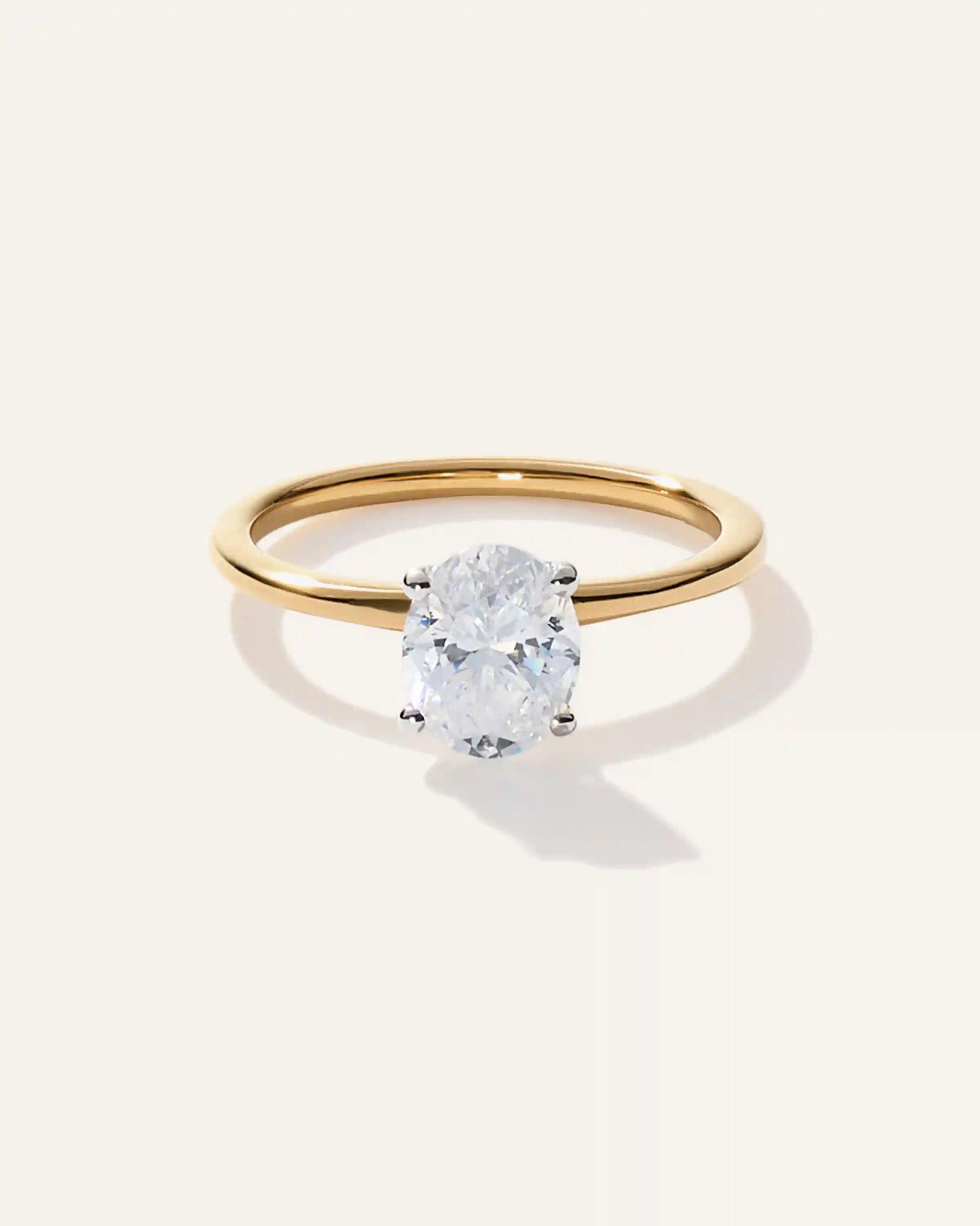 Lab Grown Diamond Oval Petite Classic Engagement Ring - 1ct