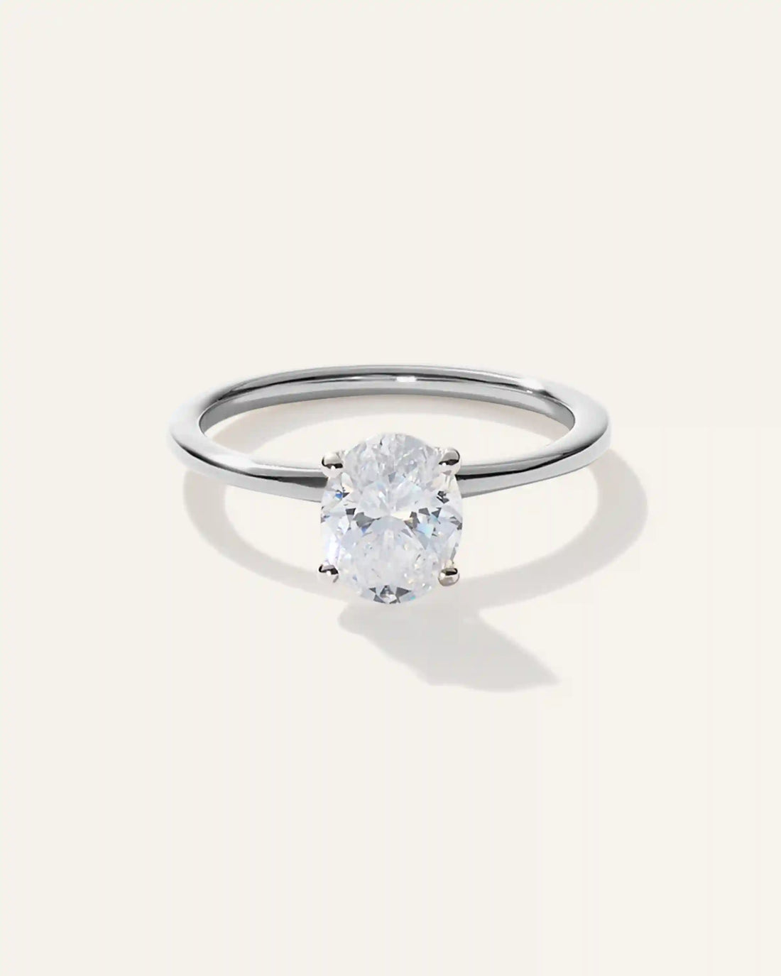 Lab Grown Diamond Oval Petite Classic Engagement Ring - 1ct