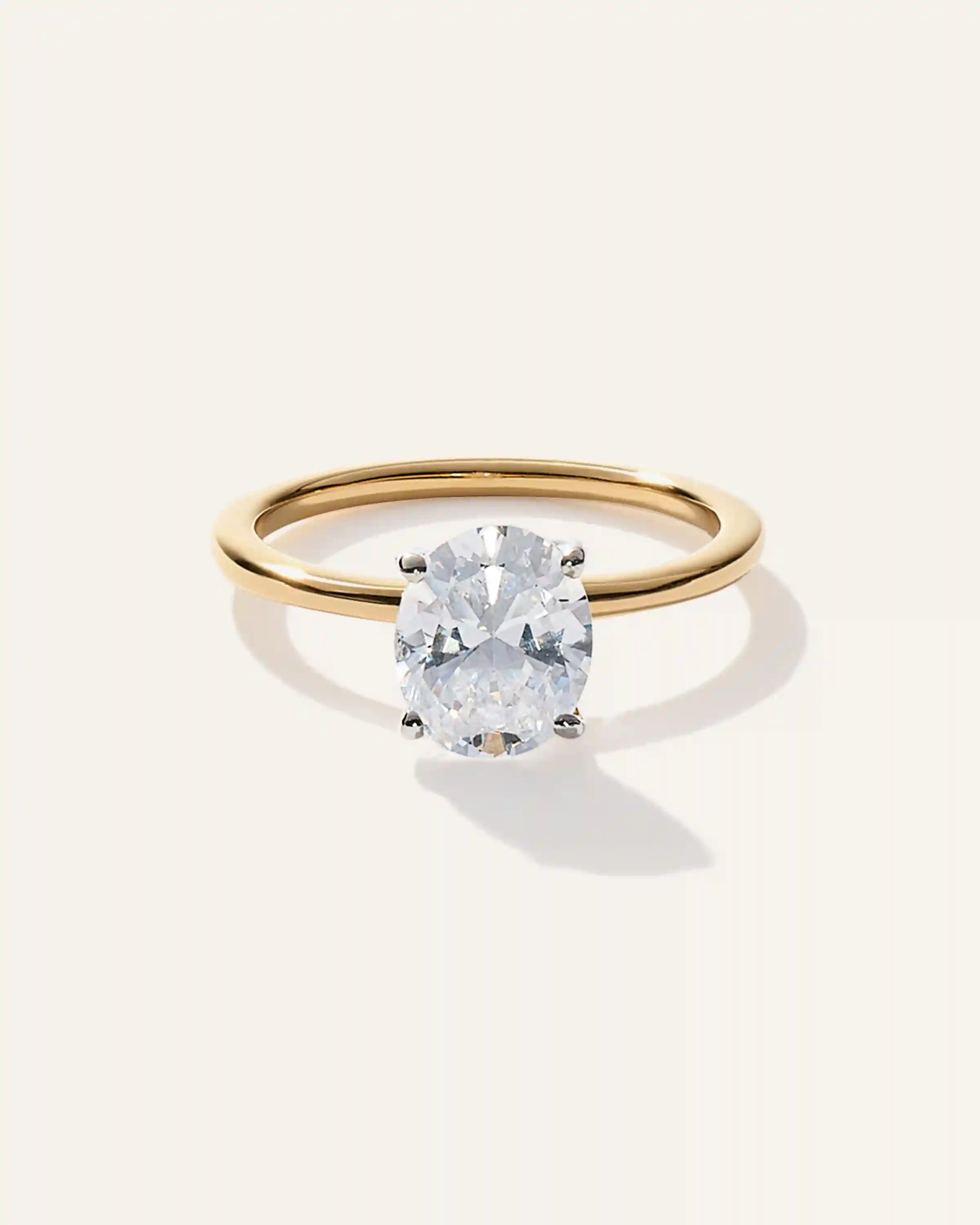 Lab Grown Diamond Oval Petite Classic Engagement Ring - 1.50ct