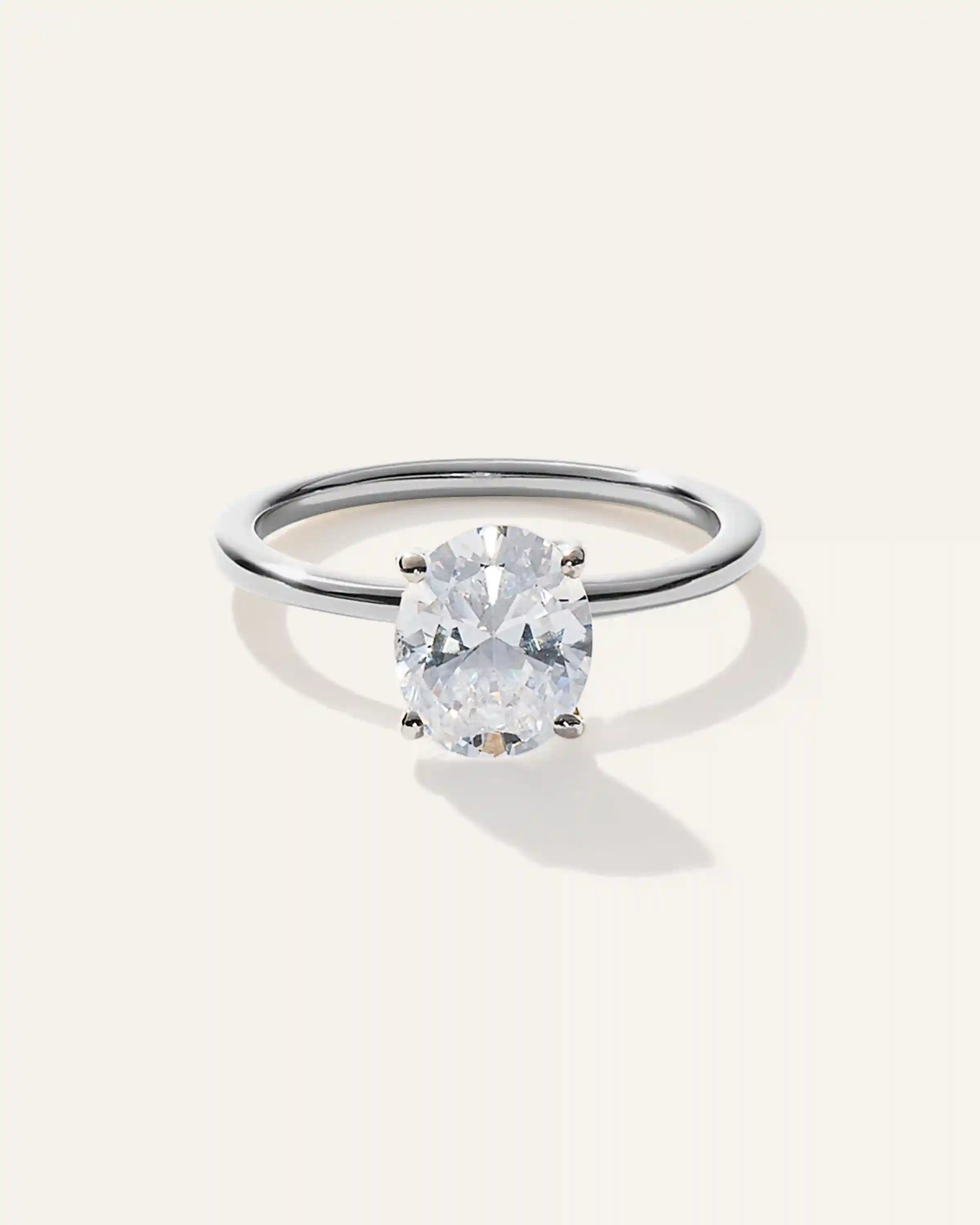 Lab Grown Diamond Oval Petite Classic Engagement Ring - 1.50ct