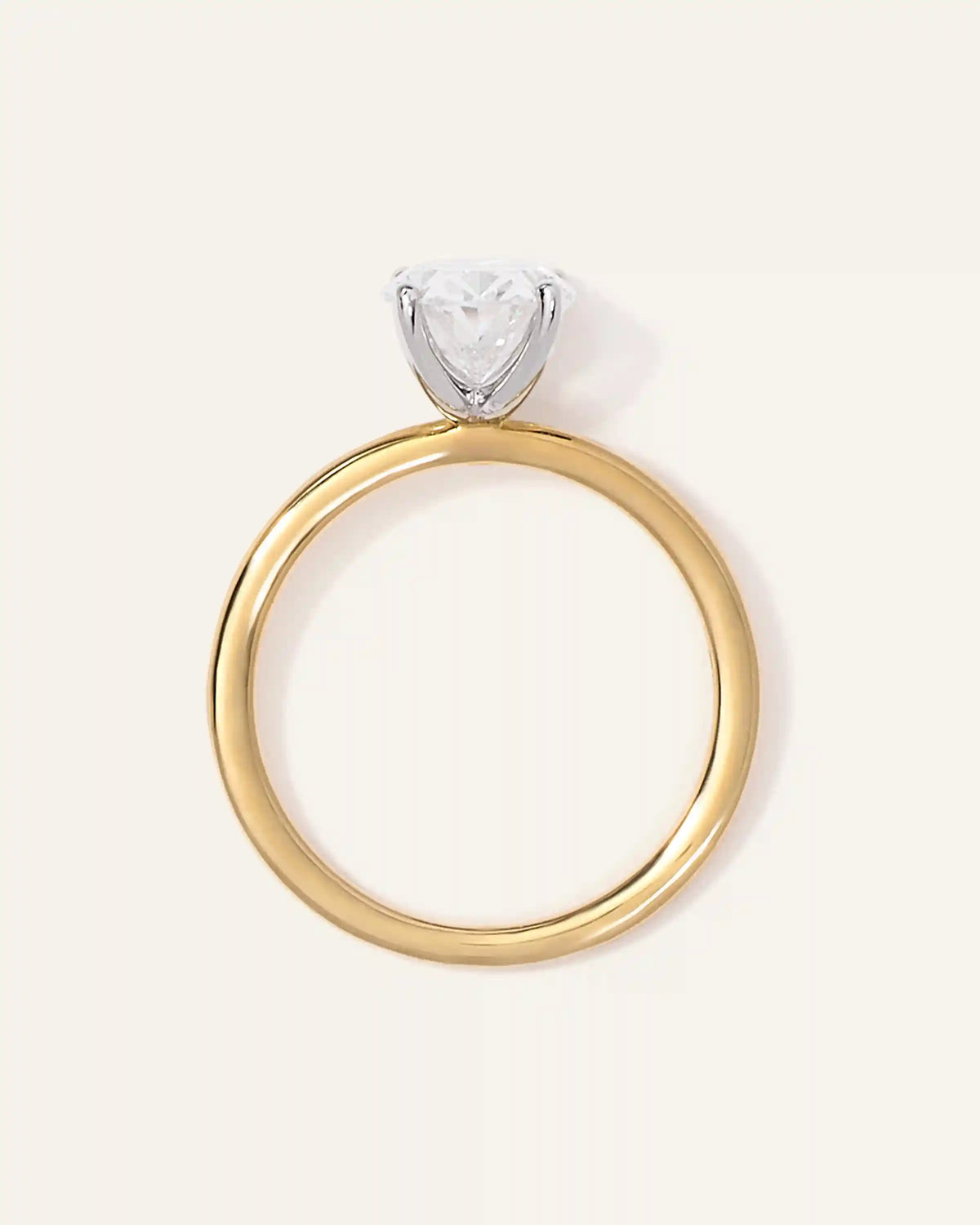 Lab Grown Diamond Oval Petite Classic Engagement Ring - 2ct
