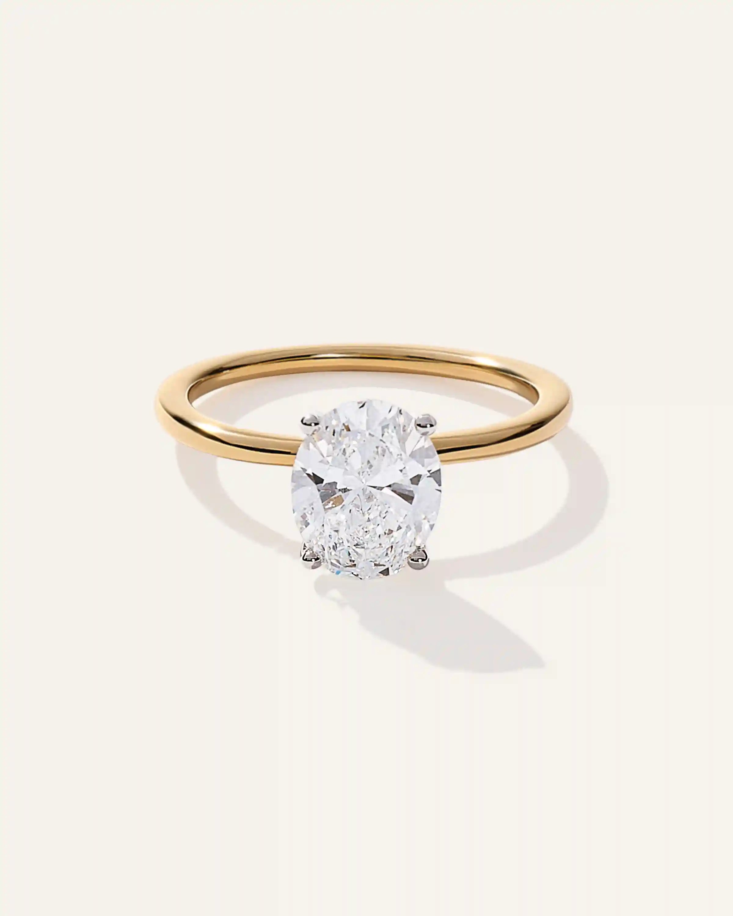 Lab Grown Diamond Oval Petite Classic Engagement Ring - 2ct