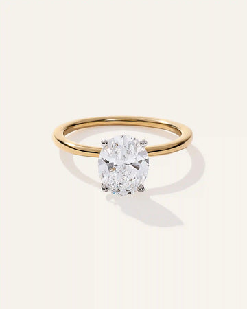 Lab Grown Diamond Oval Petite Classic Engagement Ring - 2ct