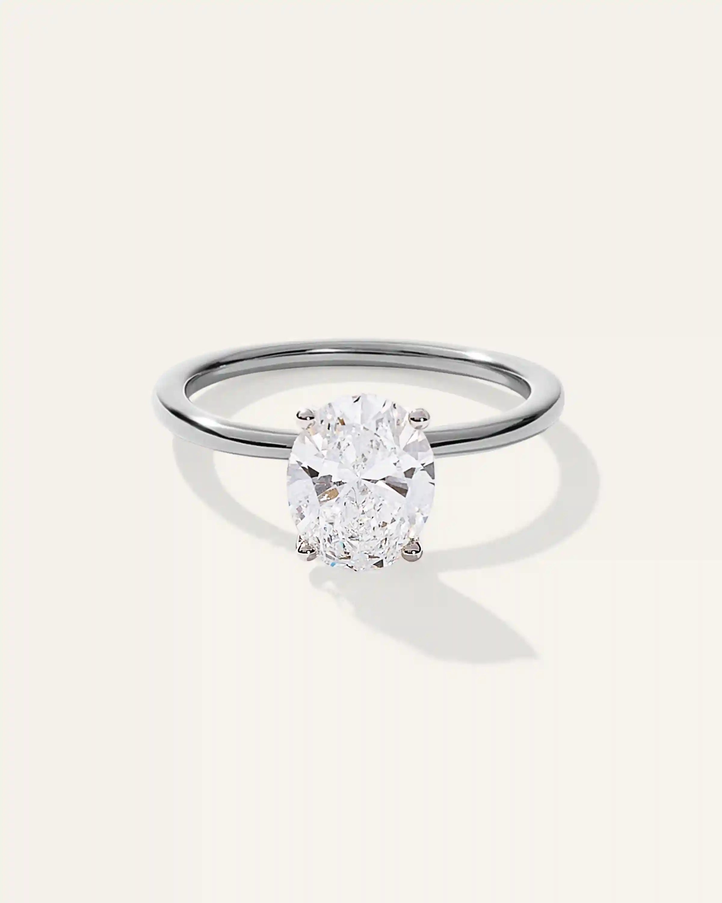Lab Grown Diamond Oval Petite Classic Engagement Ring - 2ct
