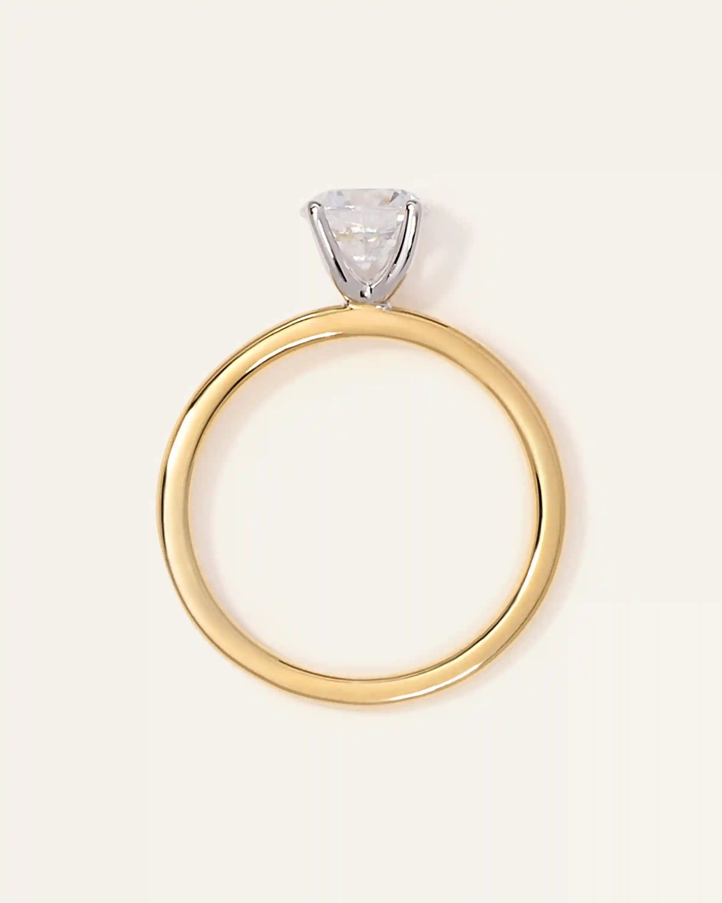 Lab Grown Diamond Round Comfort Fit Engagement Ring - 1ct