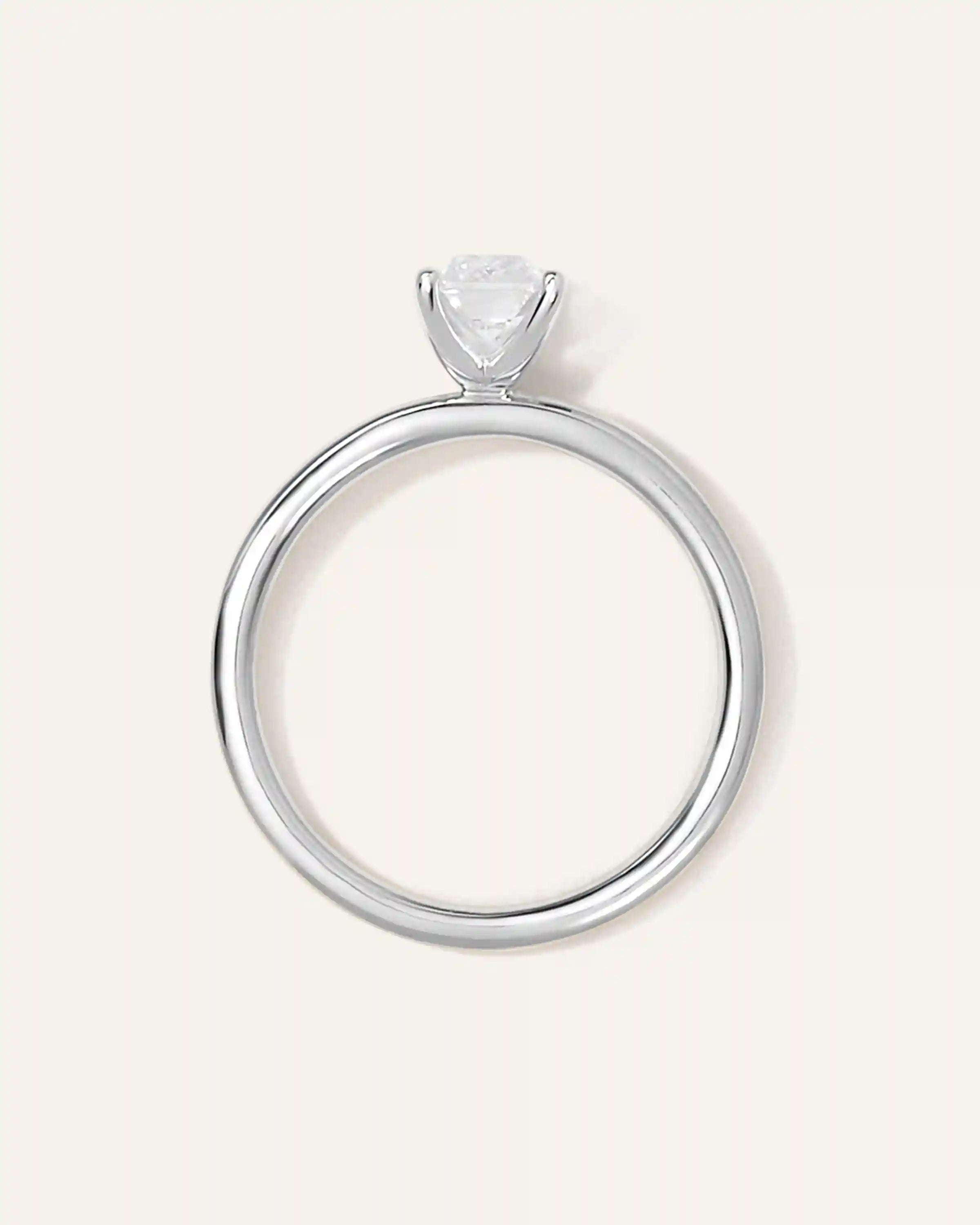 Lab Grown Diamond Emerald Comfort Fit Engagement Ring - 1ct