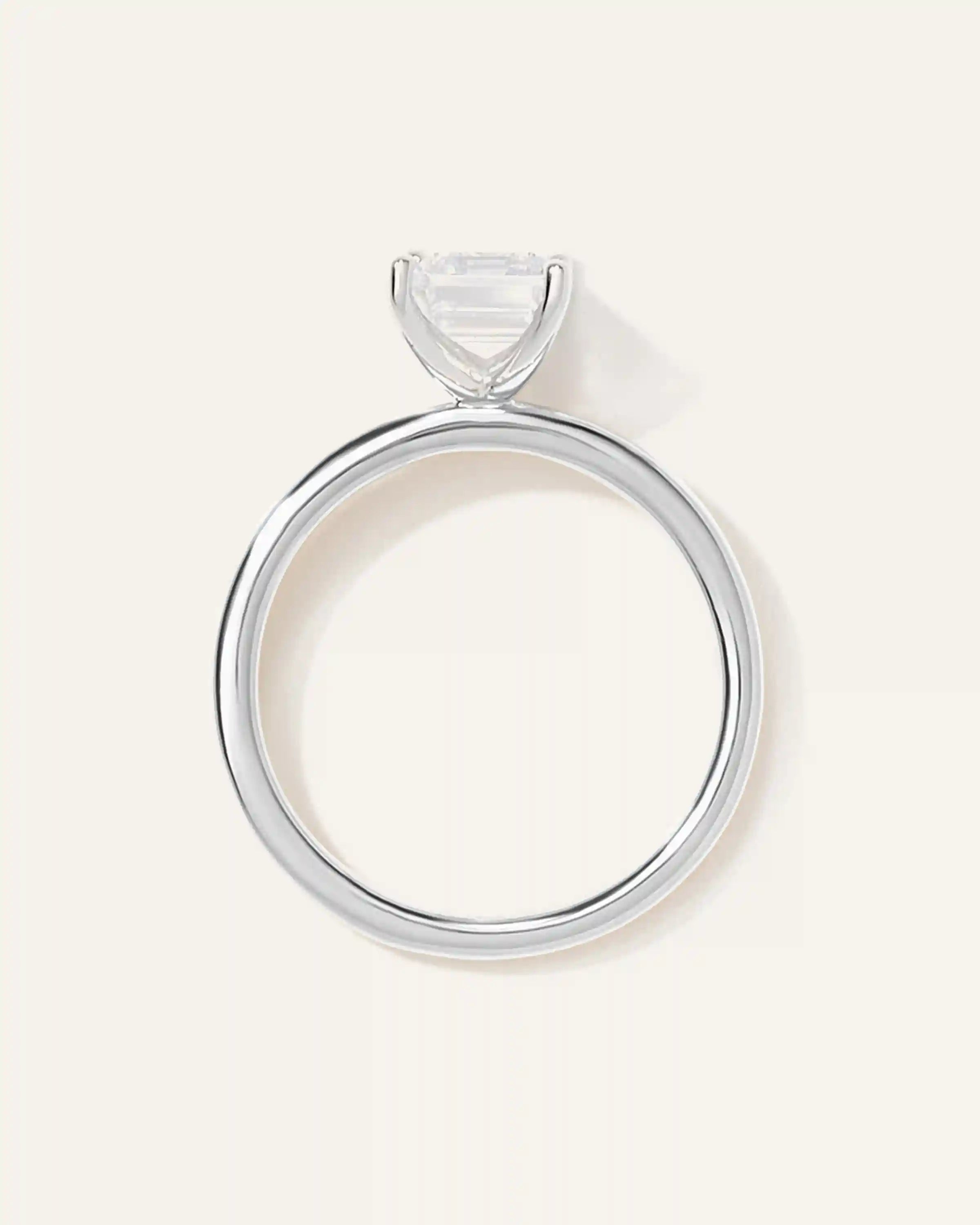Lab Grown Diamond Emerald Comfort Fit Engagement Ring - 2ct