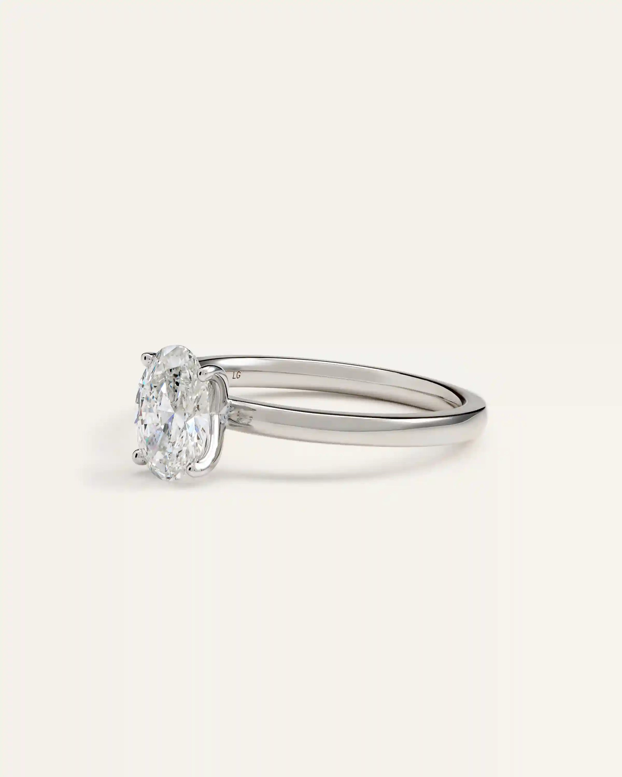 Lab Grown Diamond Oval Comfort Fit Engagement Ring - 1ct