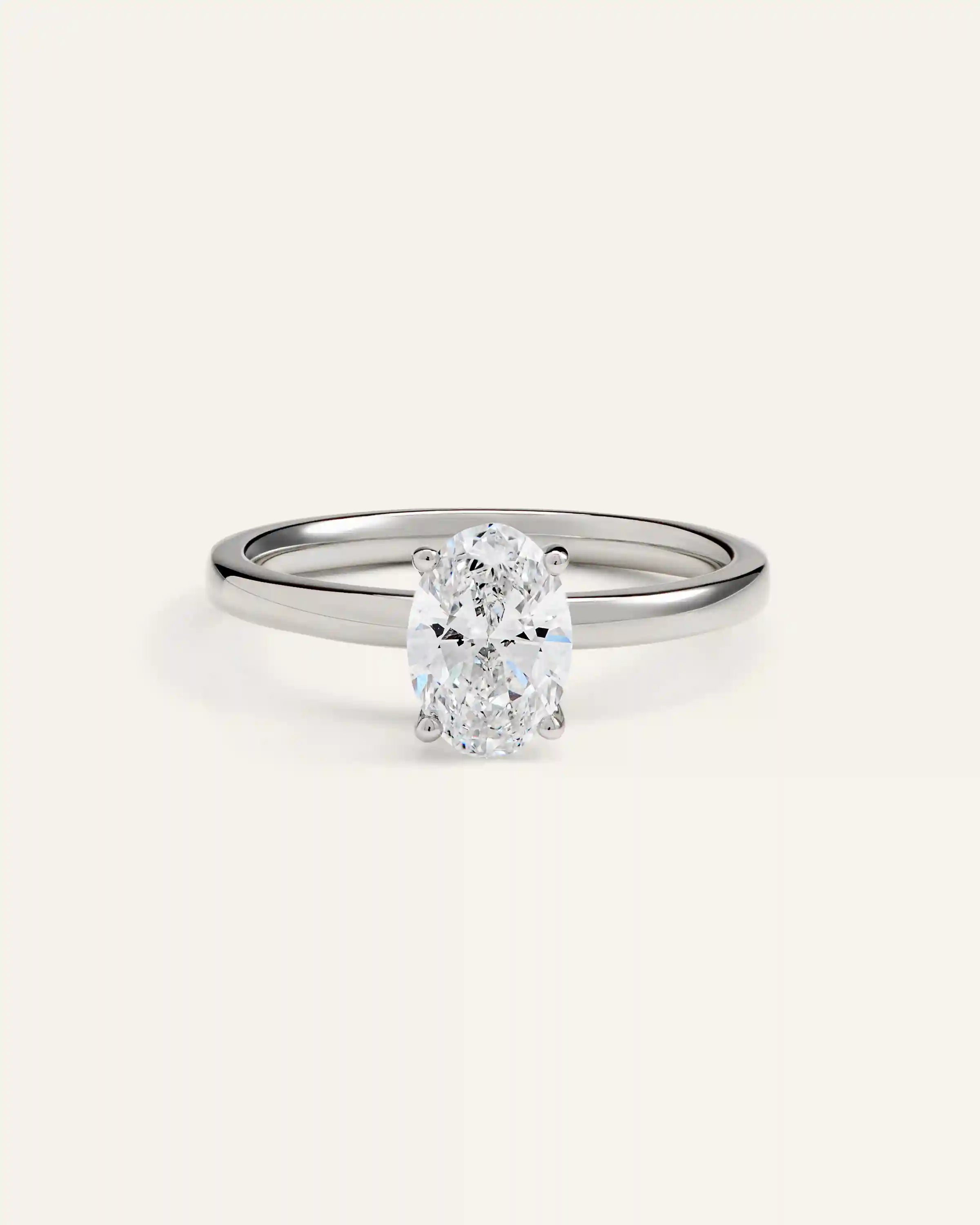 Lab Grown Diamond Oval Comfort Fit Engagement Ring - 1ct