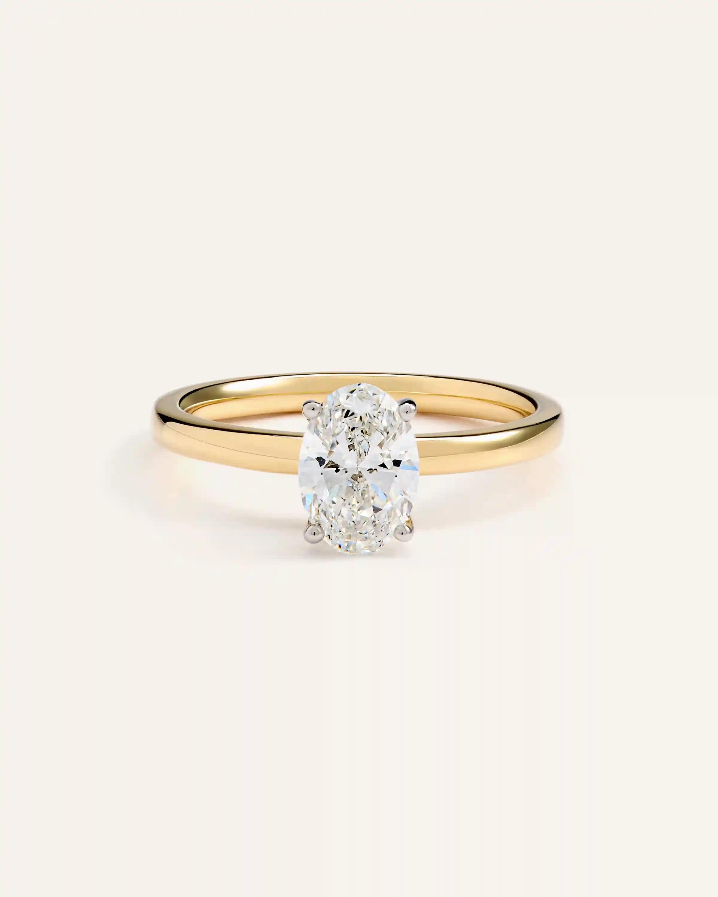Lab Grown Diamond Oval Comfort Fit Engagement Ring - 1ct