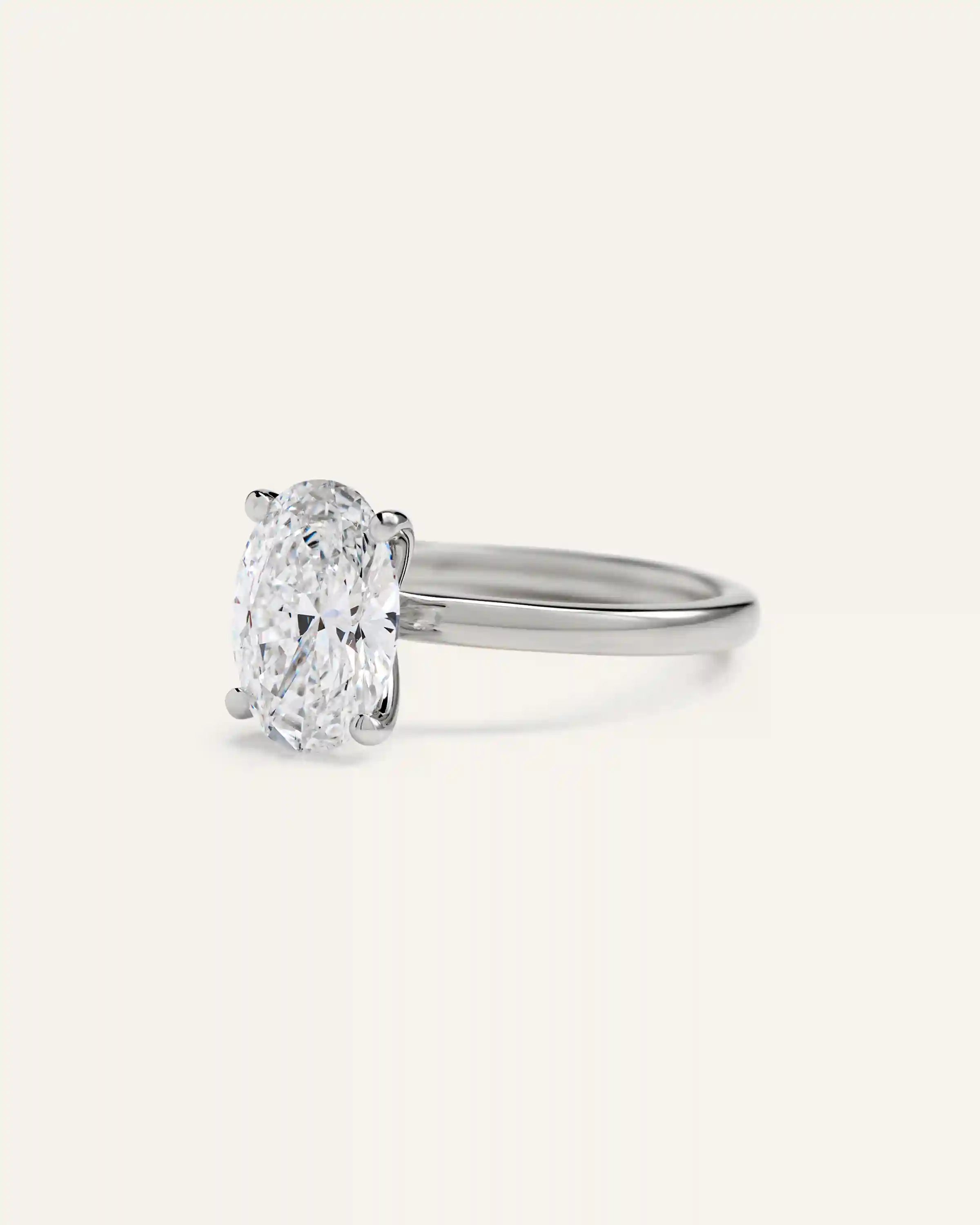 Lab Grown Diamond Oval Comfort Fit Engagement Ring - 2ct