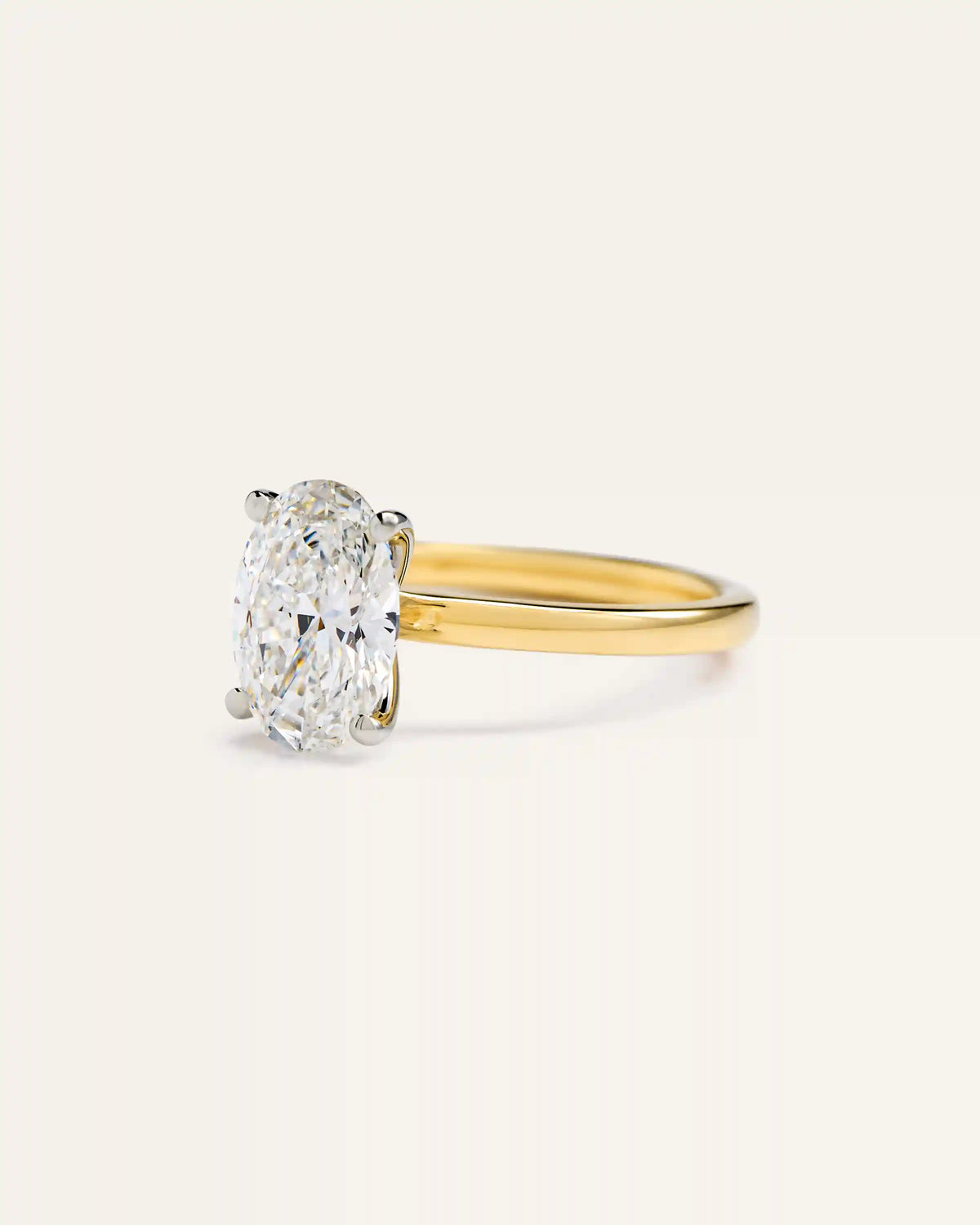 Lab Grown Diamond Oval Comfort Fit Engagement Ring - 2ct