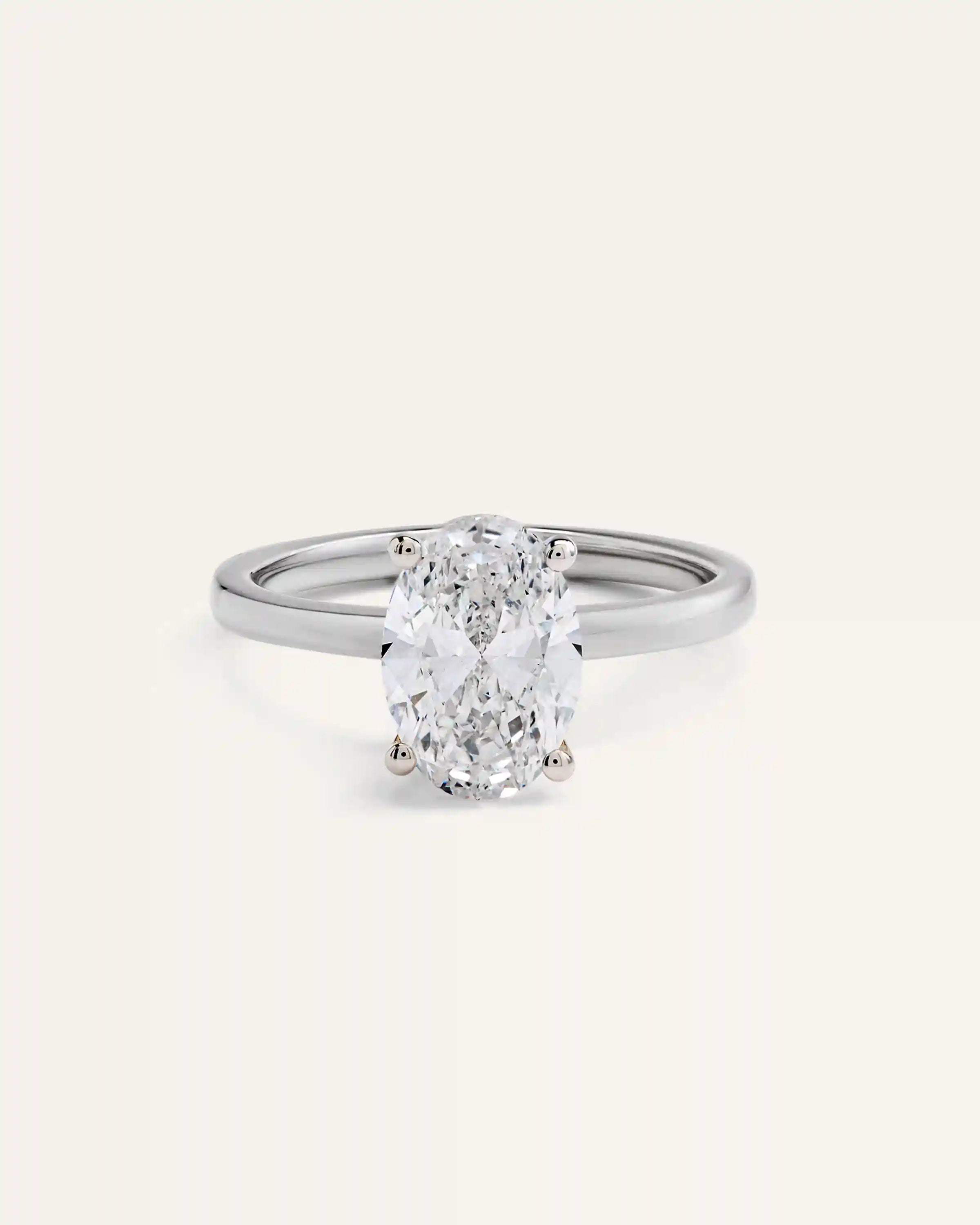 Lab Grown Diamond Oval Comfort Fit Engagement Ring - 2ct