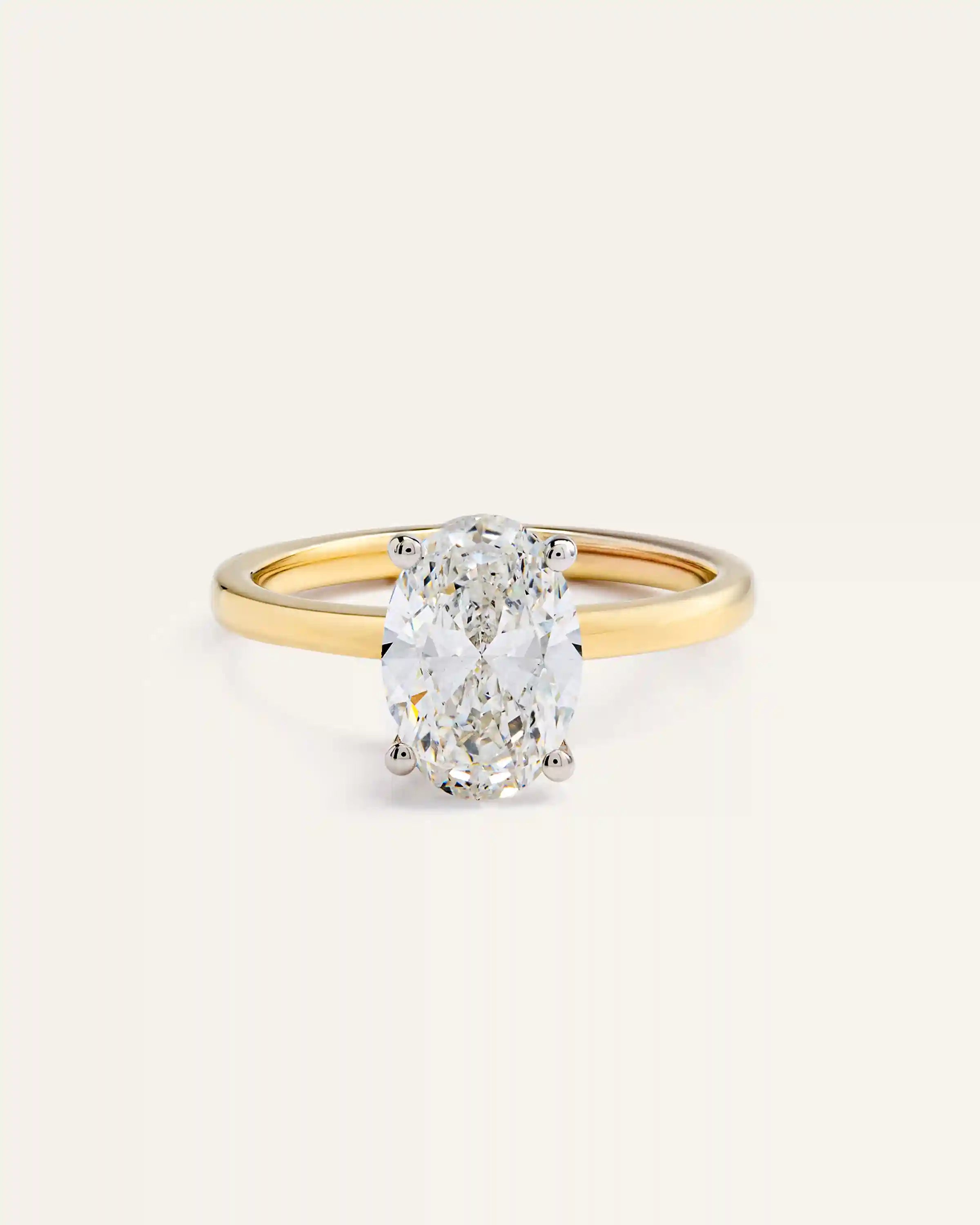 Lab Grown Diamond Oval Comfort Fit Engagement Ring - 2ct
