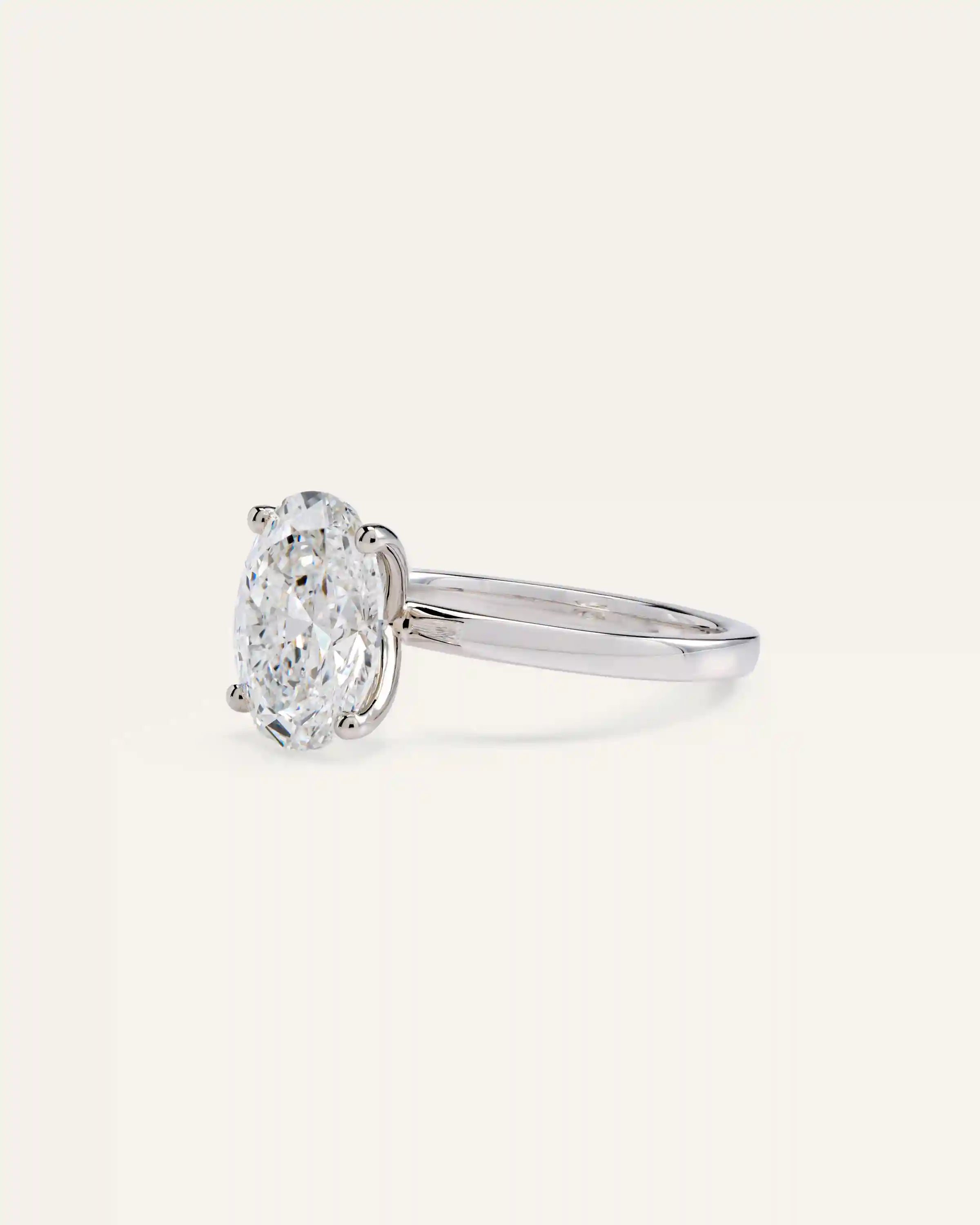 Lab Grown Diamond Oval Comfort Fit Engagement Ring - 3ct