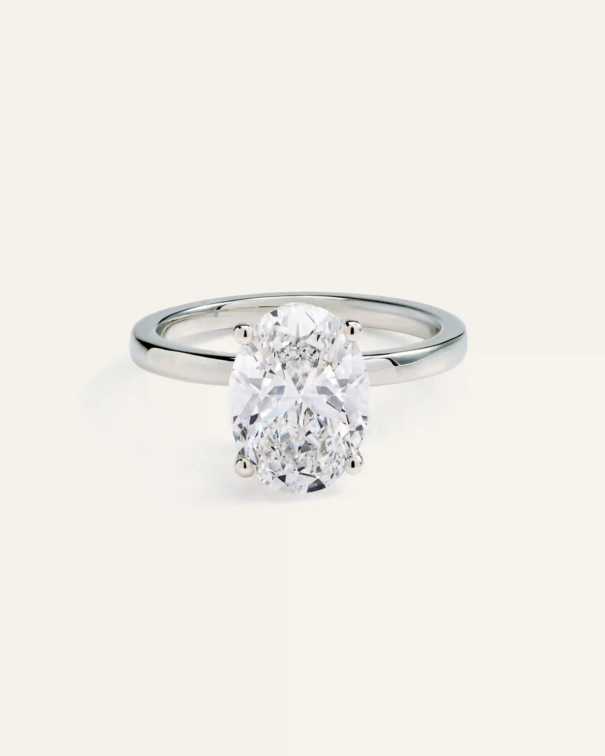 Lab Grown Diamond Oval Comfort Fit Engagement Ring - 3ct