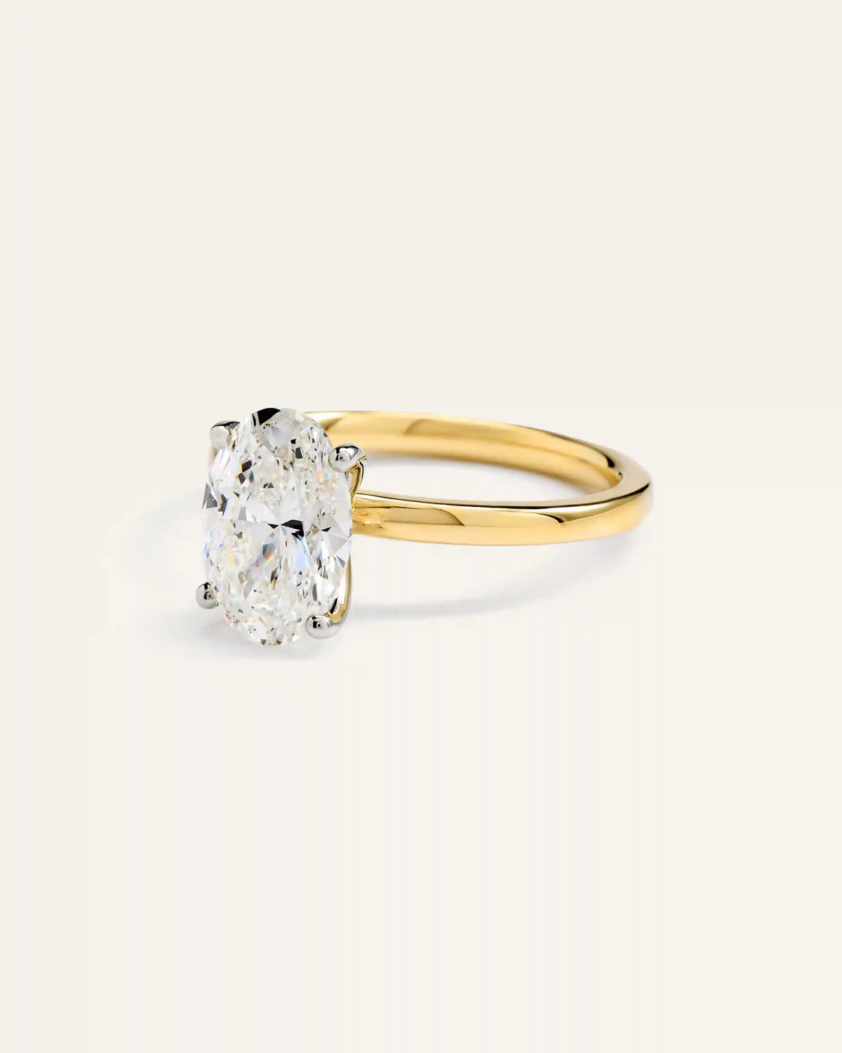 Lab Grown Diamond Oval Comfort Fit Engagement Ring - 3ct