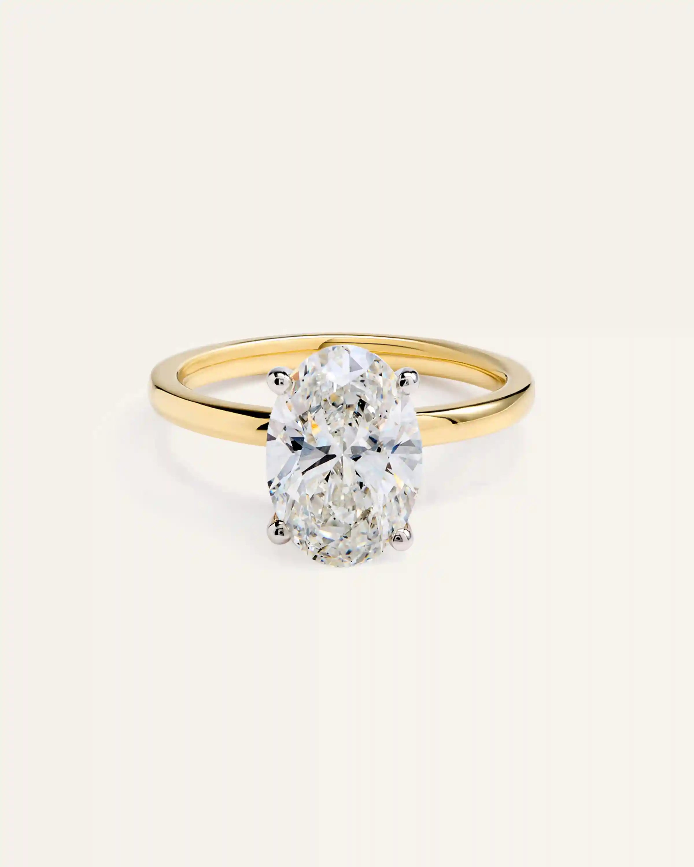 Lab Grown Diamond Oval Comfort Fit Engagement Ring - 3ct